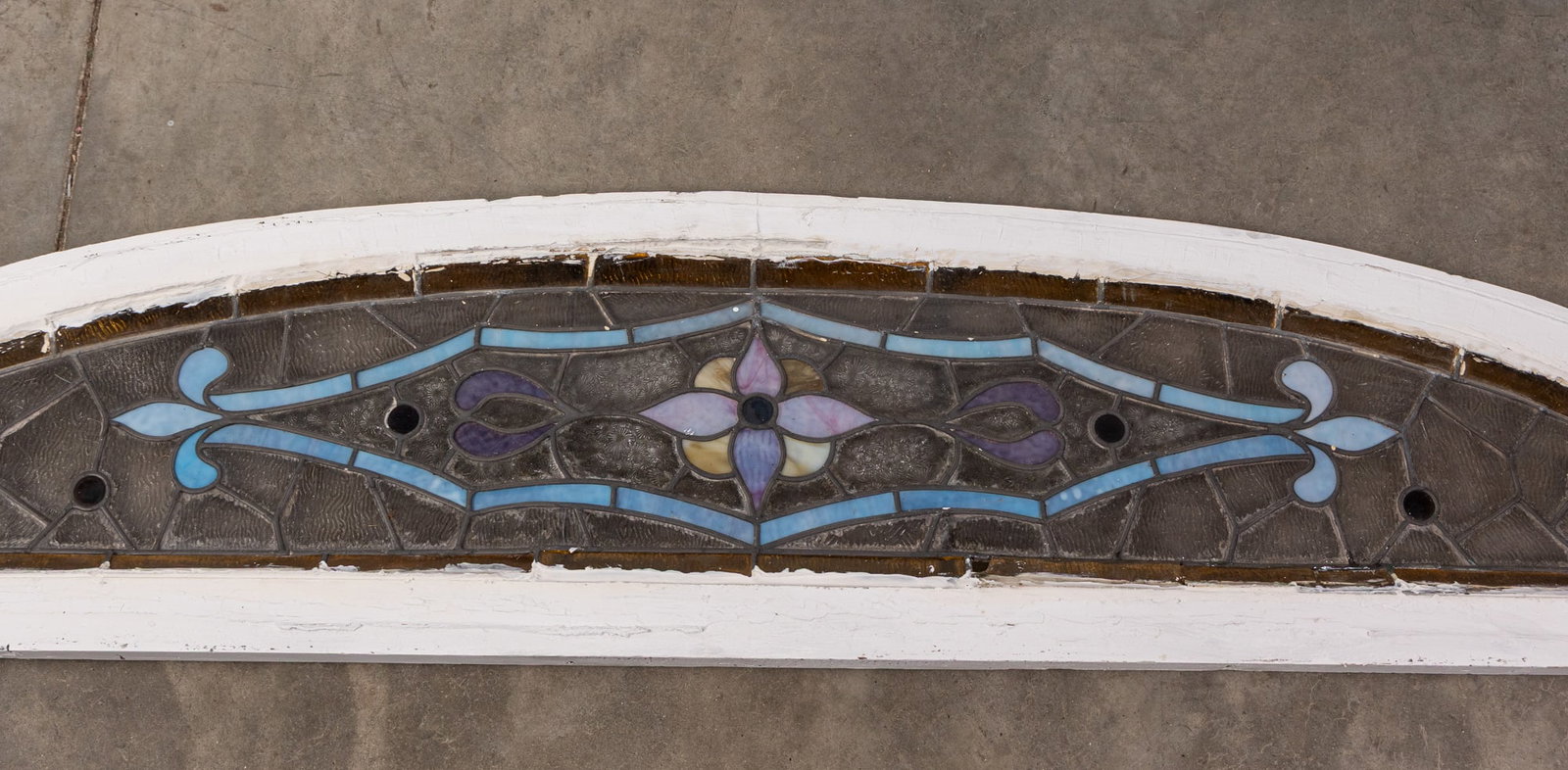 Antique Stained Glass Transom Window - 6