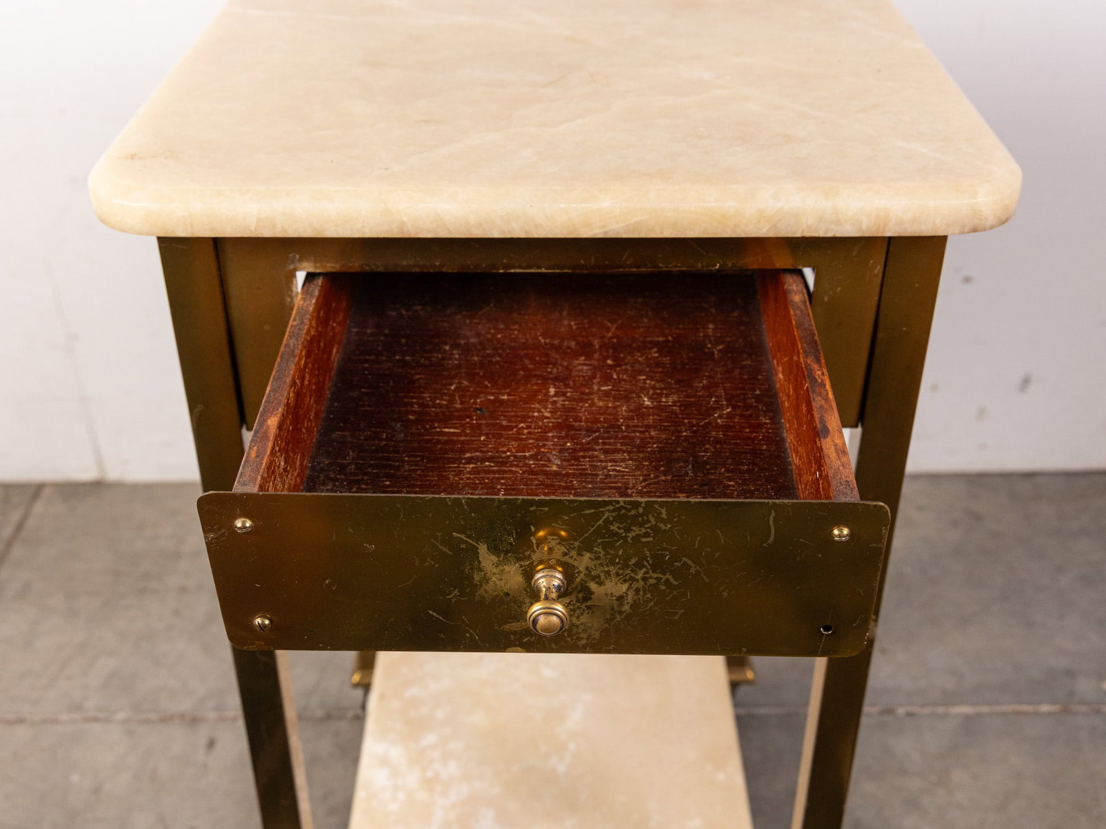 French Brass and Onyx Two-Tier Side Table - 4