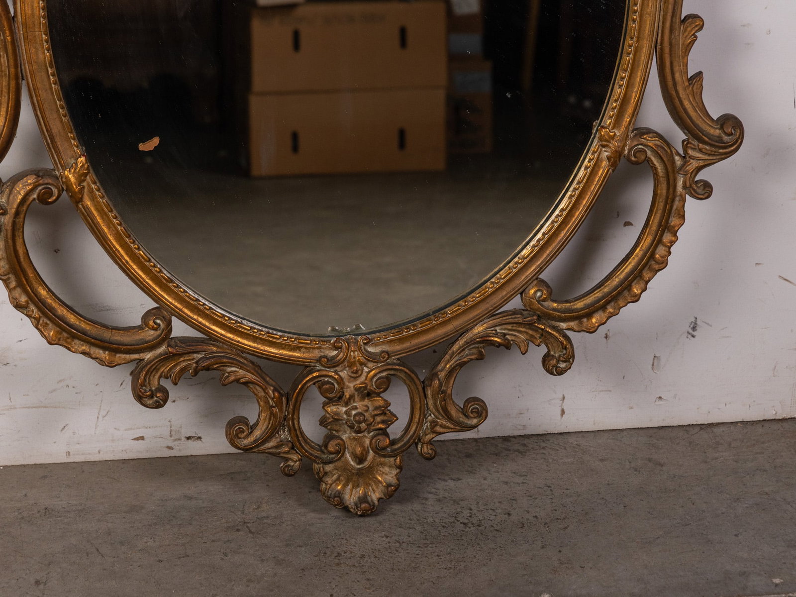 Ornate Gold Toned Wall Mounted Oval Mirror - 3