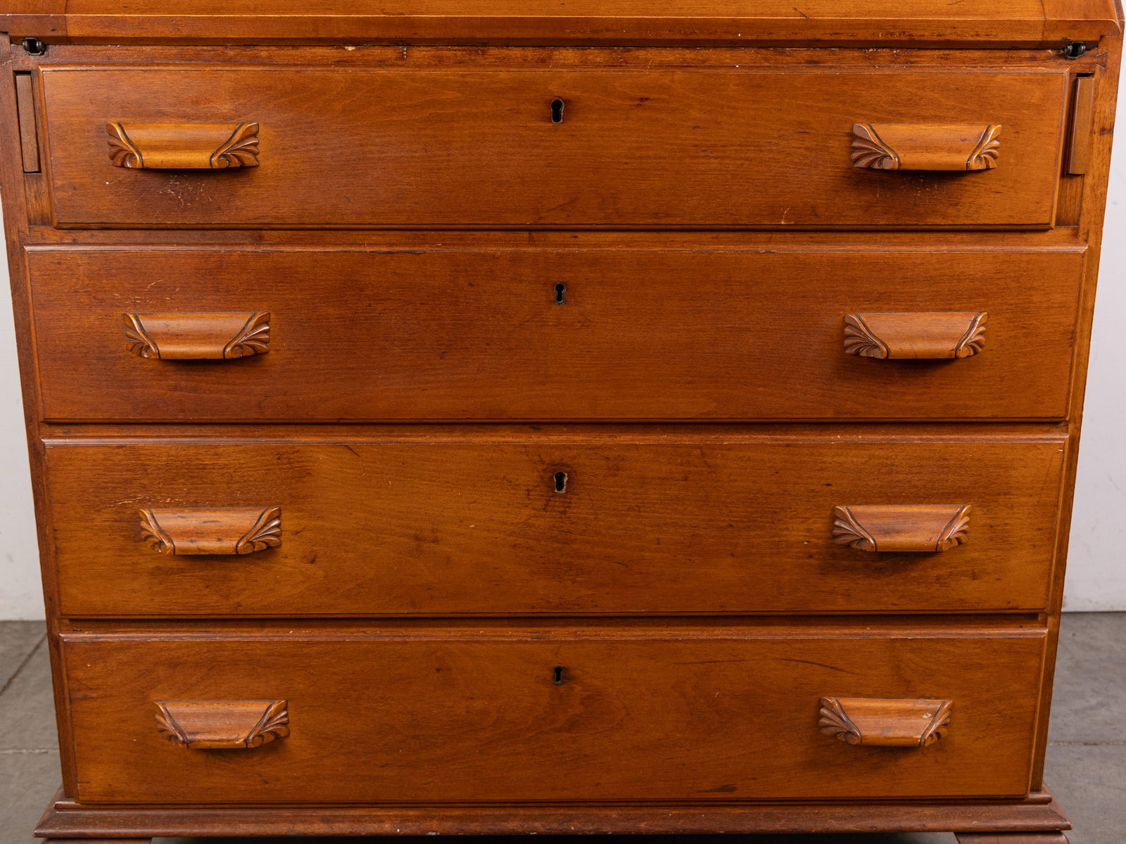 Vintage Maple Secretary Desk - 2