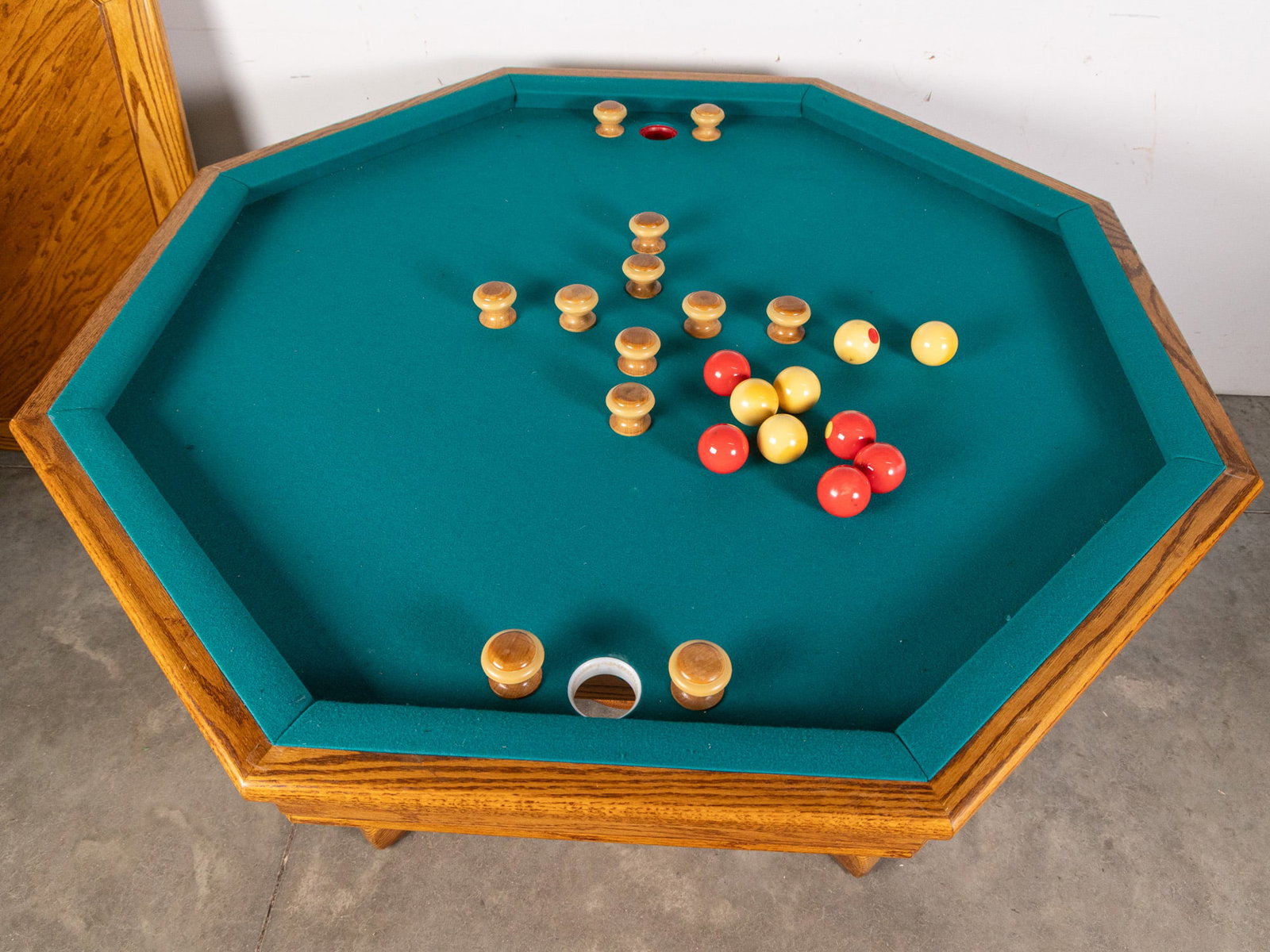 Vintage Game/Bumper Pool Oak Pedestal Table - 4