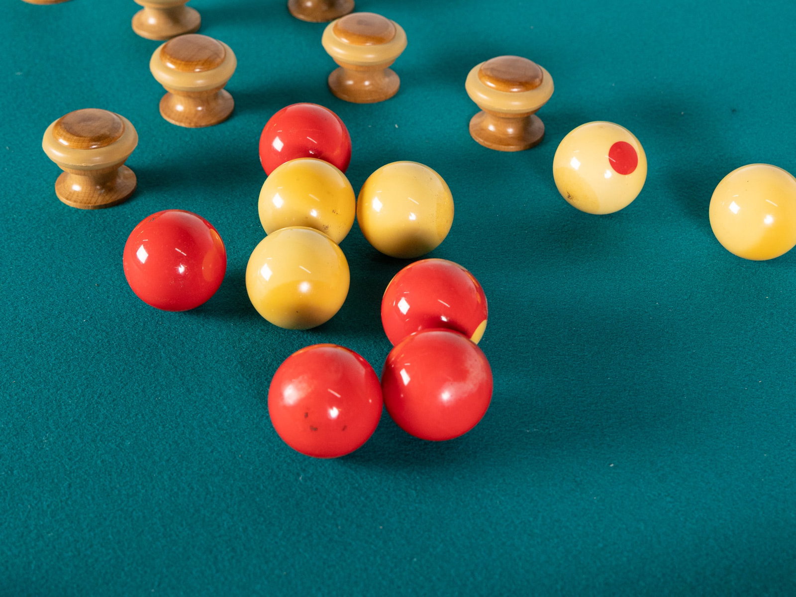 Vintage Game/Bumper Pool Oak Pedestal Table - 5
