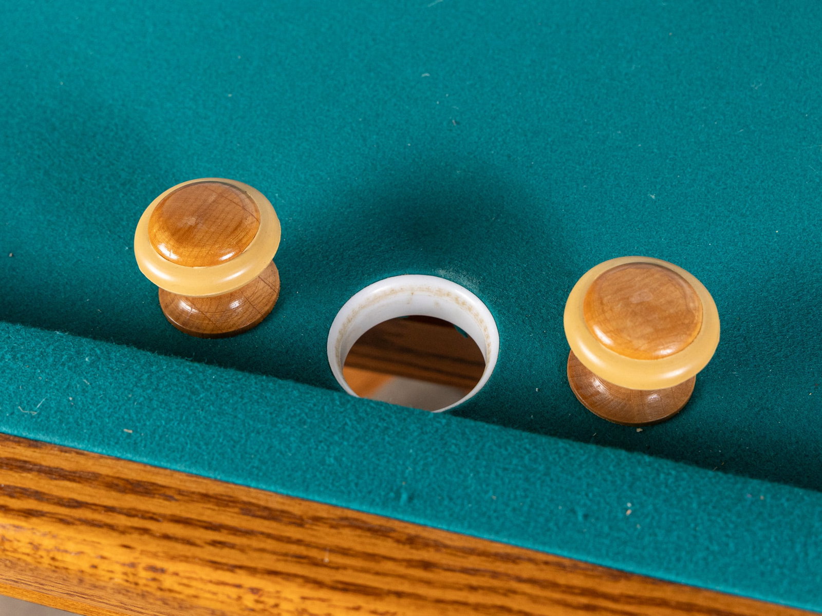 Vintage Game/Bumper Pool Oak Pedestal Table - 8