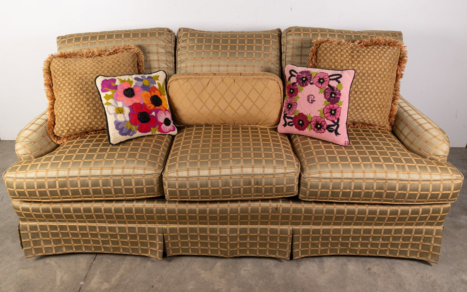 Sherrill Vintage Plaid Couch - 2