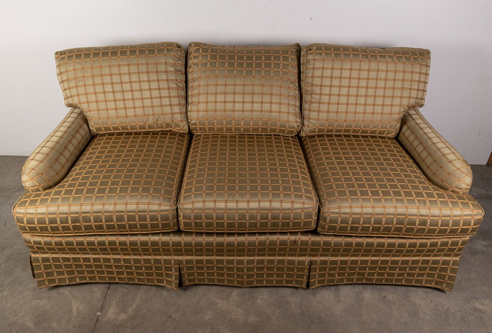 Sherrill Vintage Plaid Couch - 4