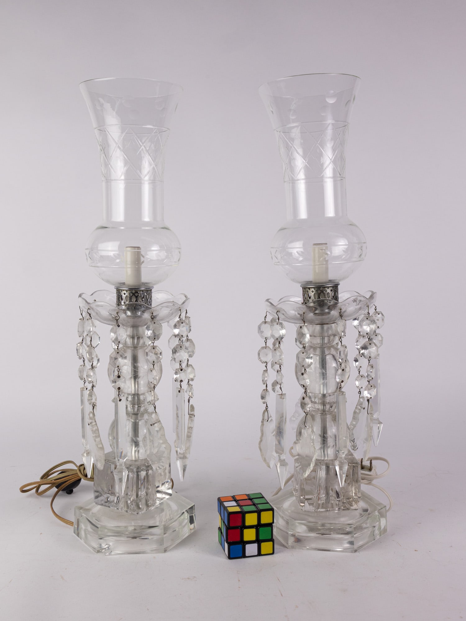 Pair of Crystal Table Lamps - 2