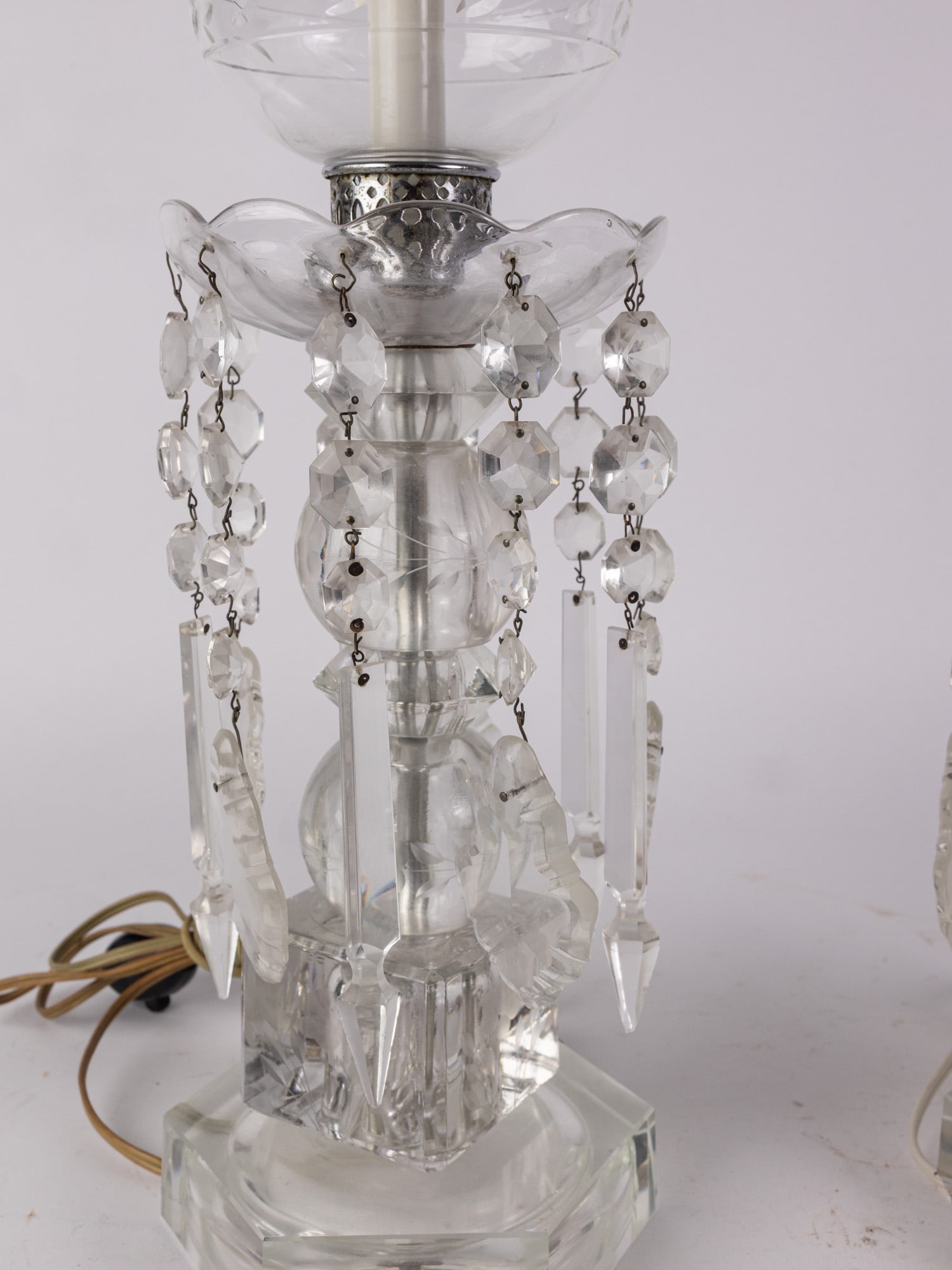 Pair of Crystal Table Lamps - 3