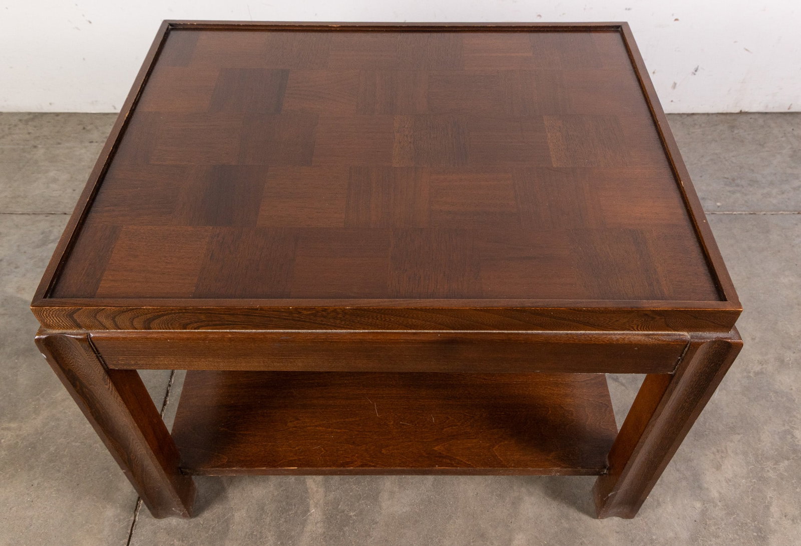 Vintage Mid Century Parquet Side Table - 2