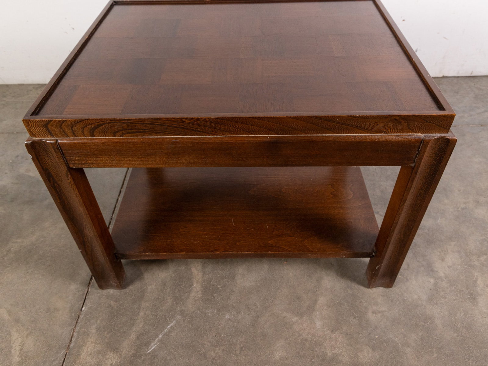 Vintage Mid Century Parquet Side Table - 3
