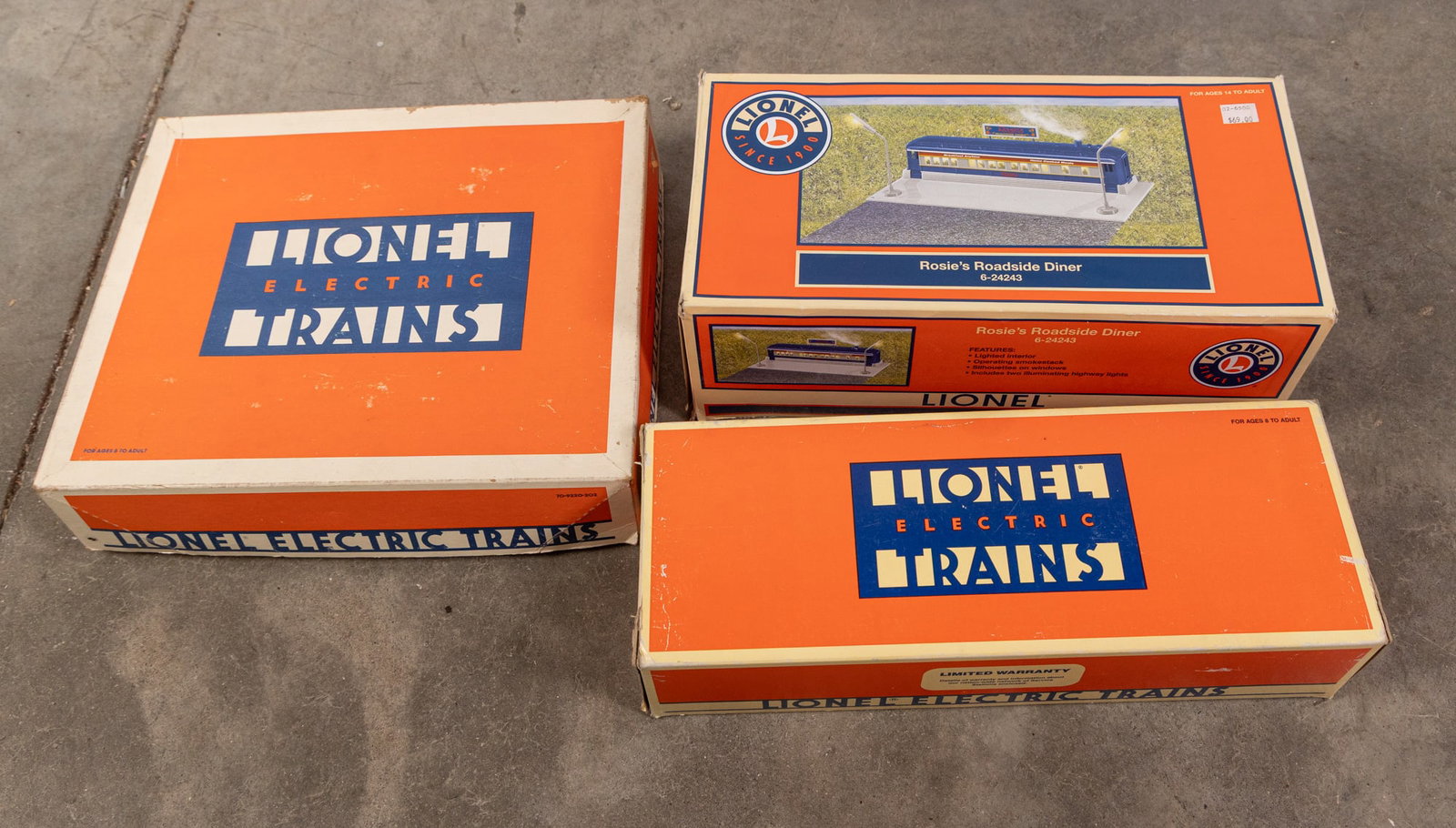 Lionel IOB Model Railroad Assortment ft Rosie's Roadside Diner: Lionel IOB Model Railroad Assortment ft Rosie's Roadside Diner Literature Brooks Auction – Online Auction Terms & Conditions Contact: (856) 694-2960 | info@brooks.auction READ BEFORE YOU BID: