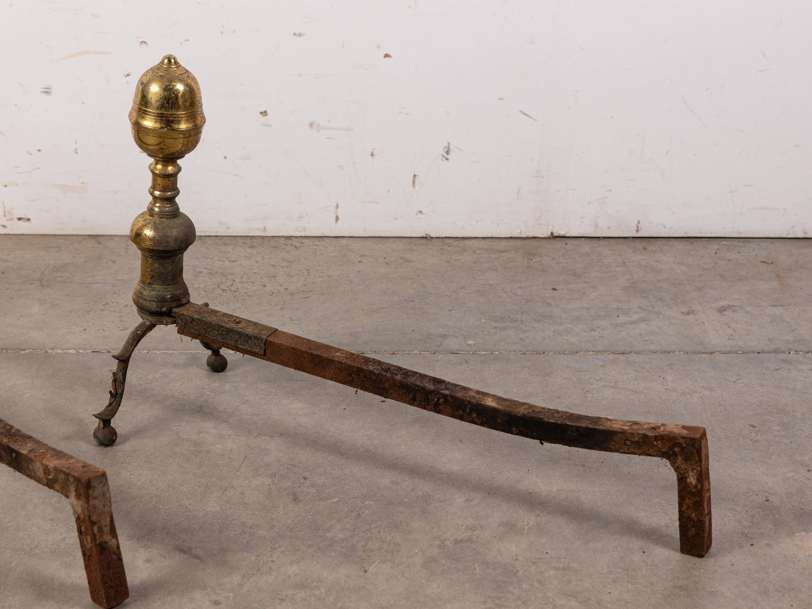 Pair of Vintage Brass Andirons - 2