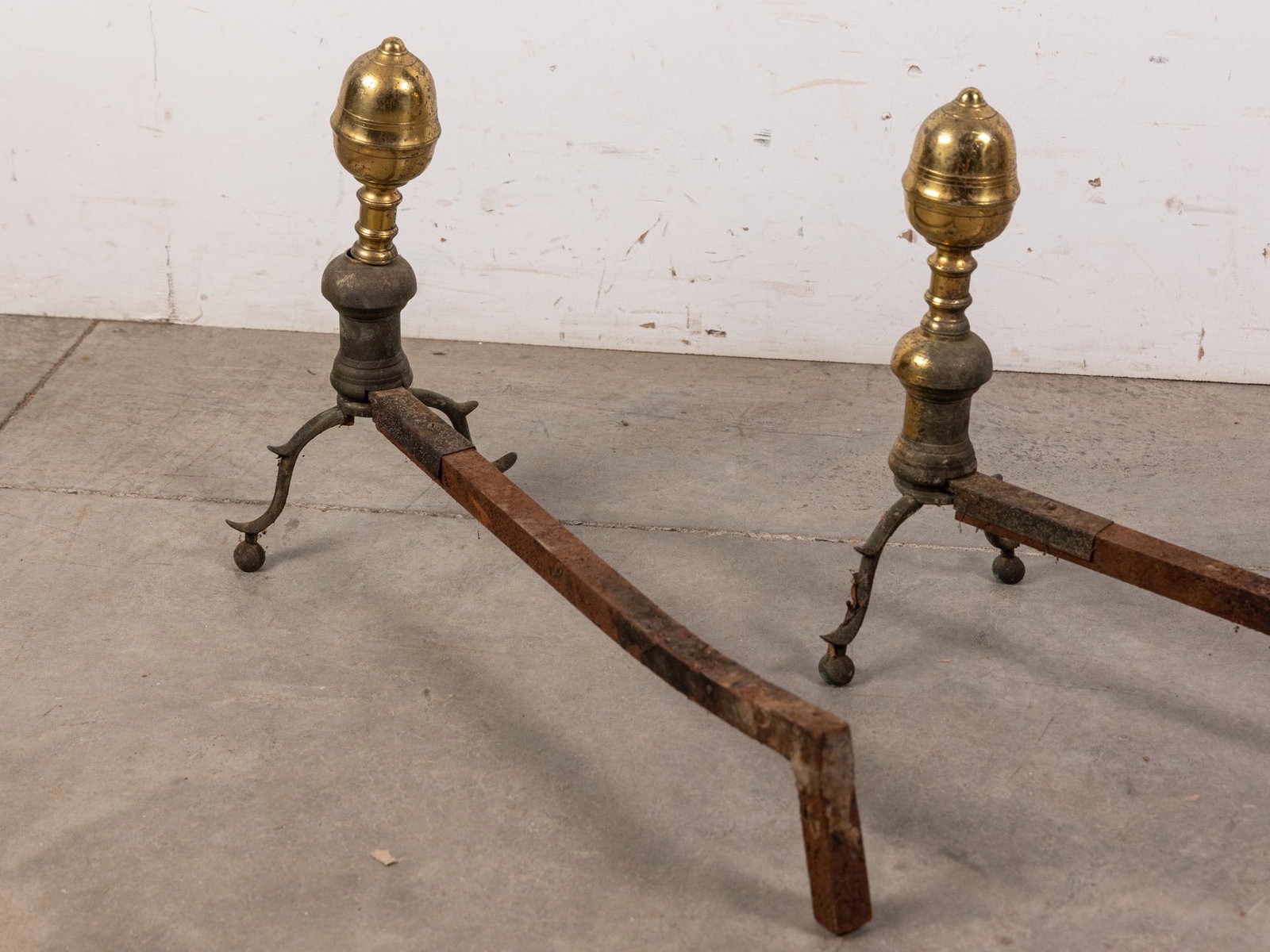 Pair of Vintage Brass Andirons - 3