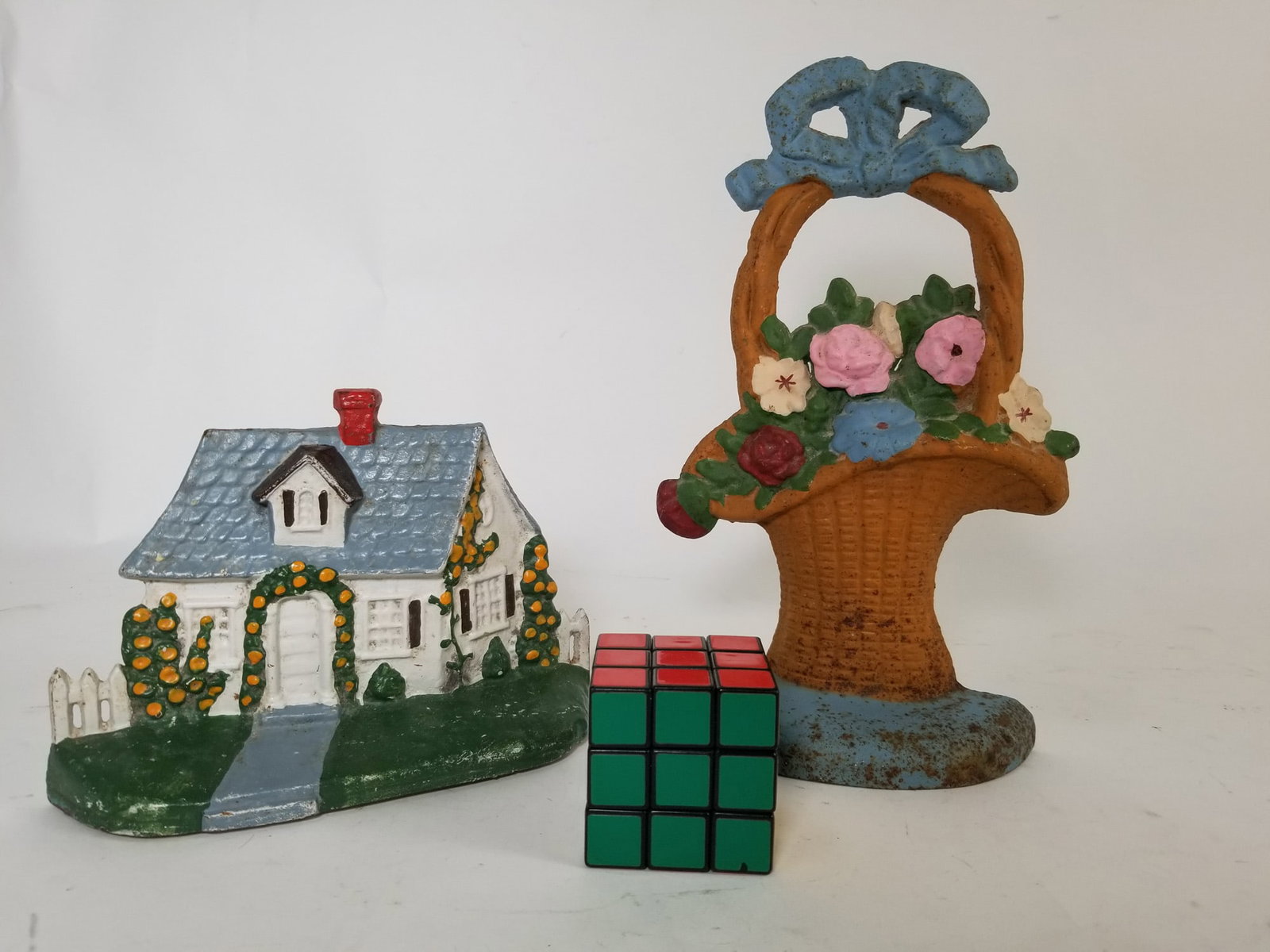 Pair of Cast Iron Painted Door Stops - 2