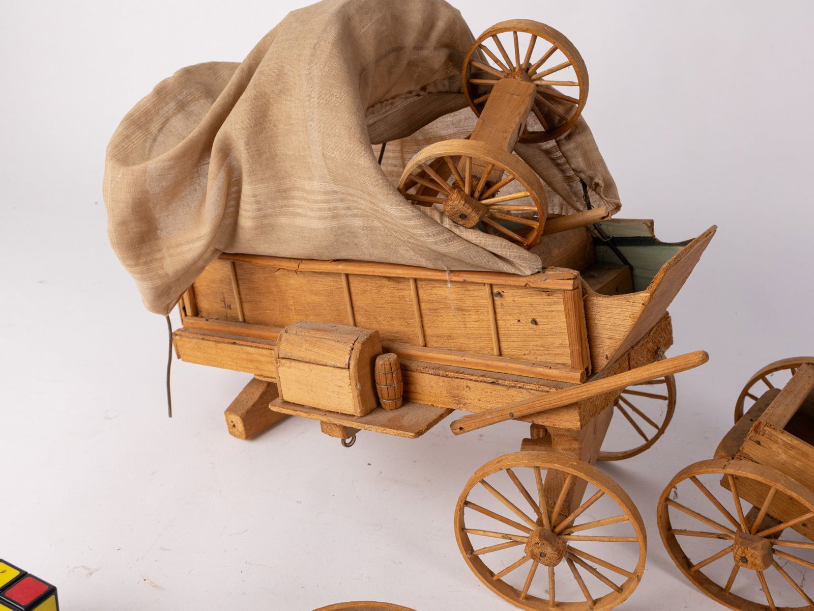 Vintage Wooden Model Covered Wagon - 3