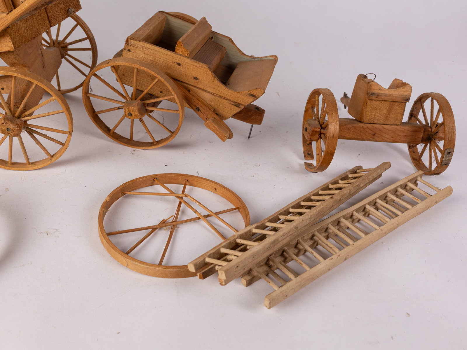 Vintage Wooden Model Covered Wagon - 5