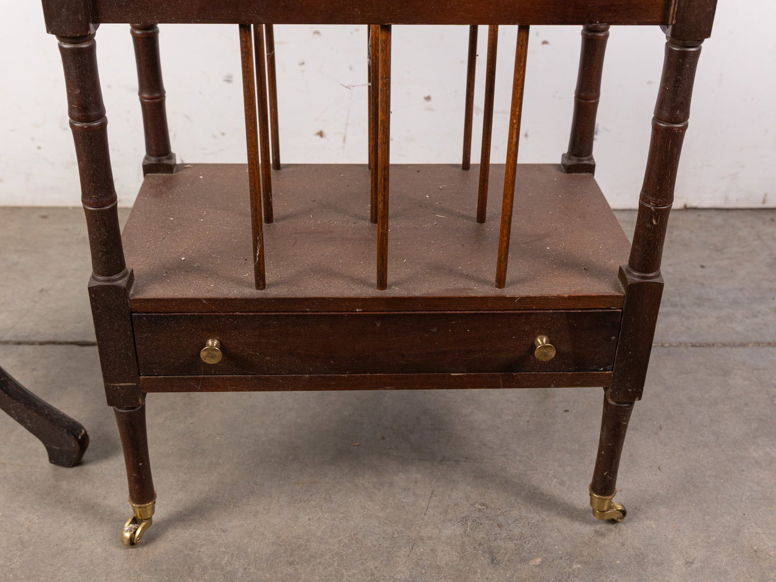 Antique Victorian Plant Stand and Vintage Magazine Rack - 4