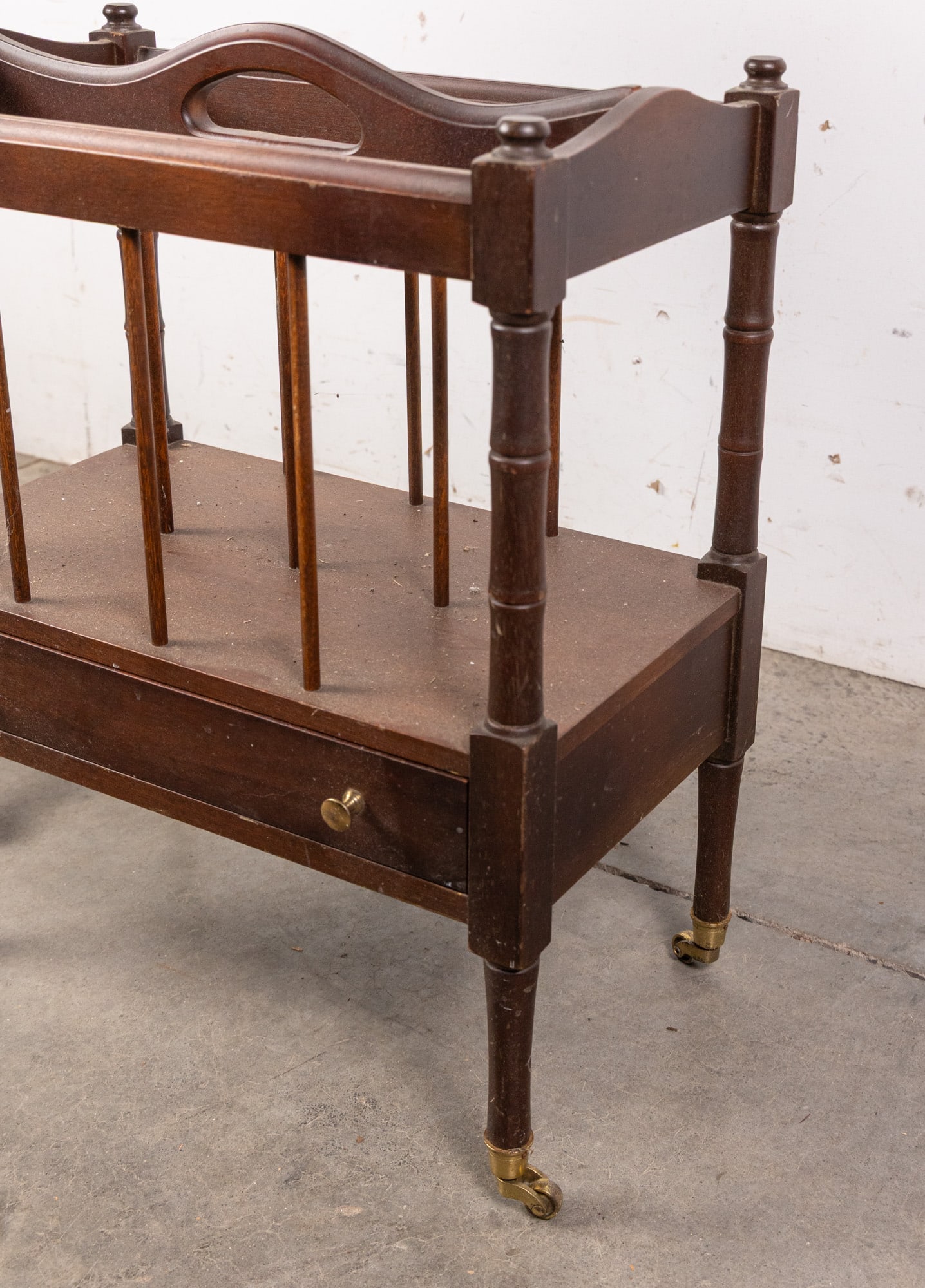 Antique Victorian Plant Stand and Vintage Magazine Rack - 5