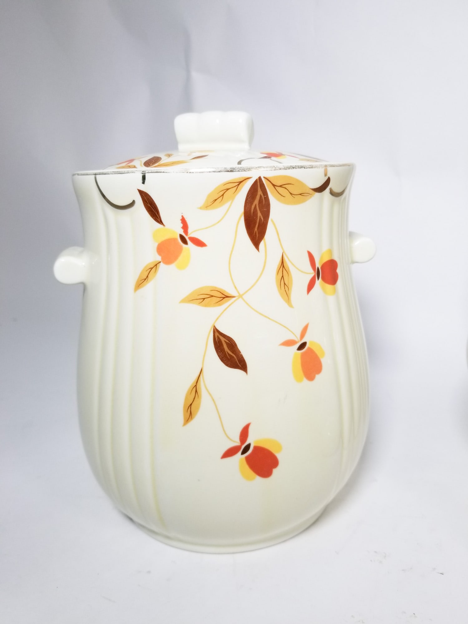 Three Cookie Jars ft. Hall Autumn Leaf Uranium Glazed Cookie Jar - 5