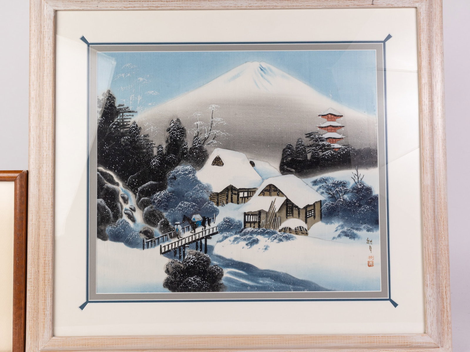 Two Framed Prints on Silk - 3