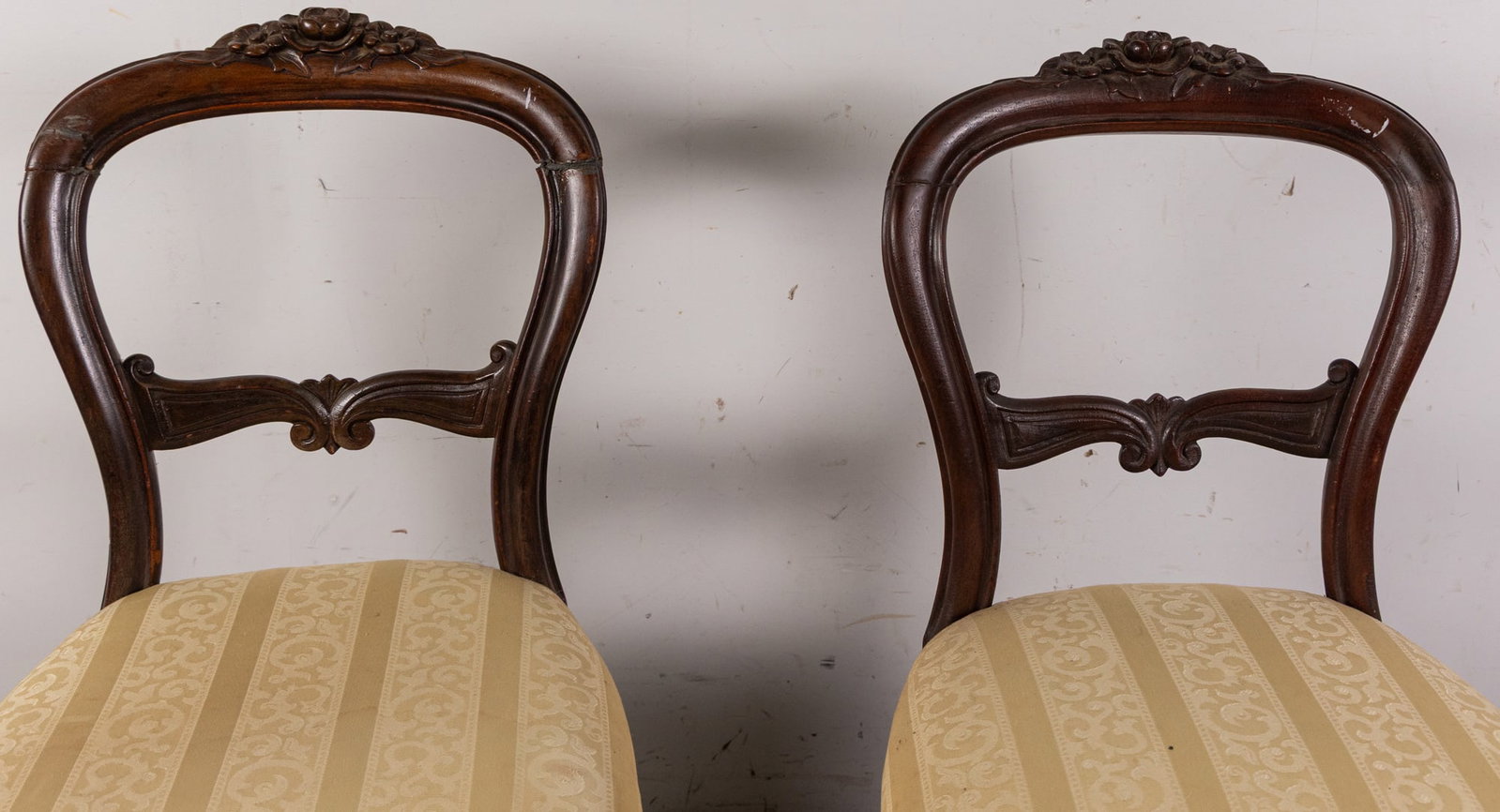 Pair of Victorian Hand Carved Mahogany Chairs - 3