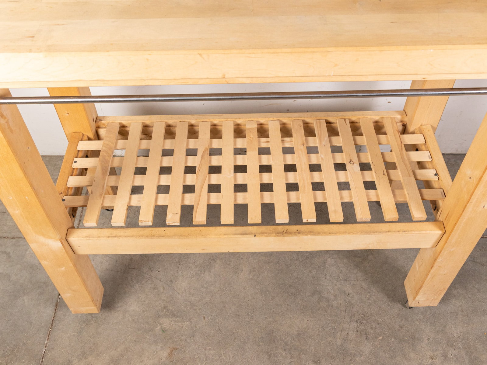 Butcher Block Top Rolling Kitchen Island - 3