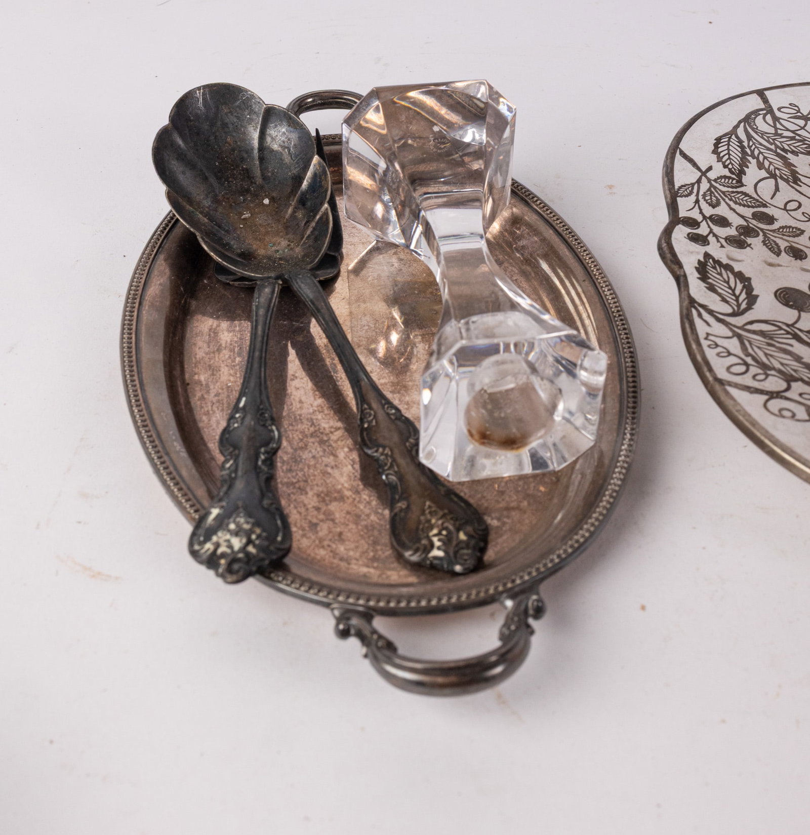 Assortment of Silver Plated and Crystal Glass Items - 2