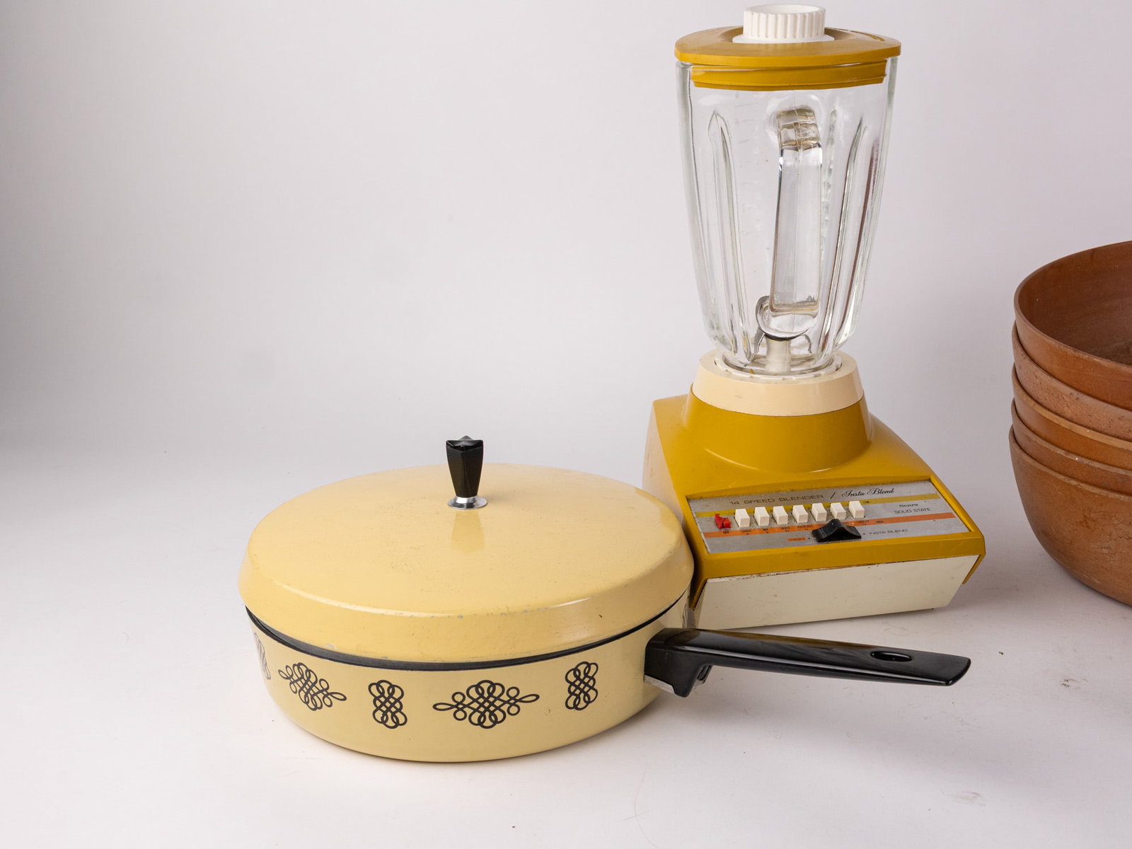 Grouping of Mid Century Kitchen Articles ft. Floral Chrome Ice Bucket - 3