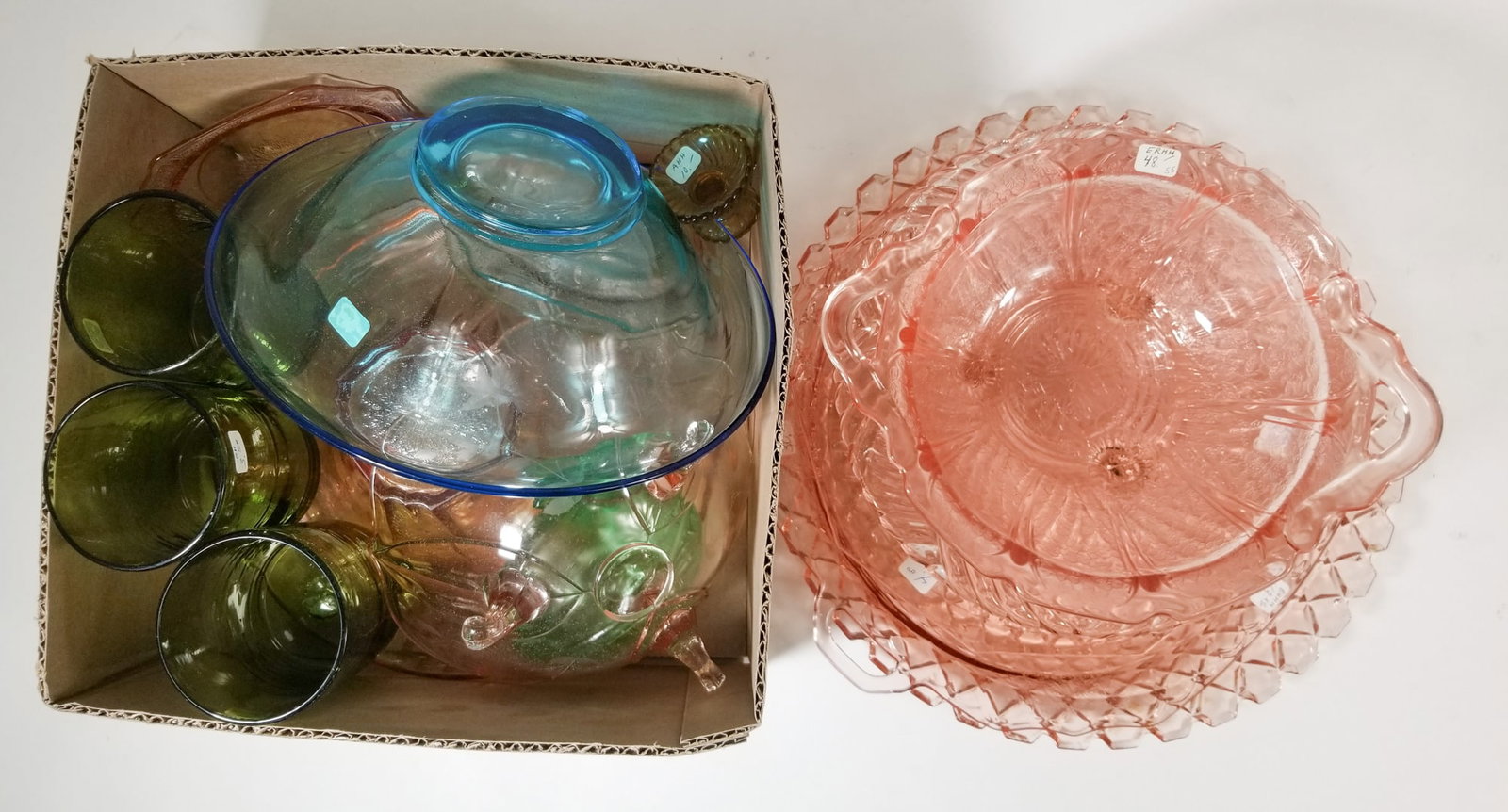 Assortment of Depression Glass: Assortment of Depression Glass Size 7" x 12" x 12" Literature Brooks Auction – Online Auction Terms & Conditions Contact: (856) 694-2960 | info@brooks.auction READ BEFORE YOU BID: We want you