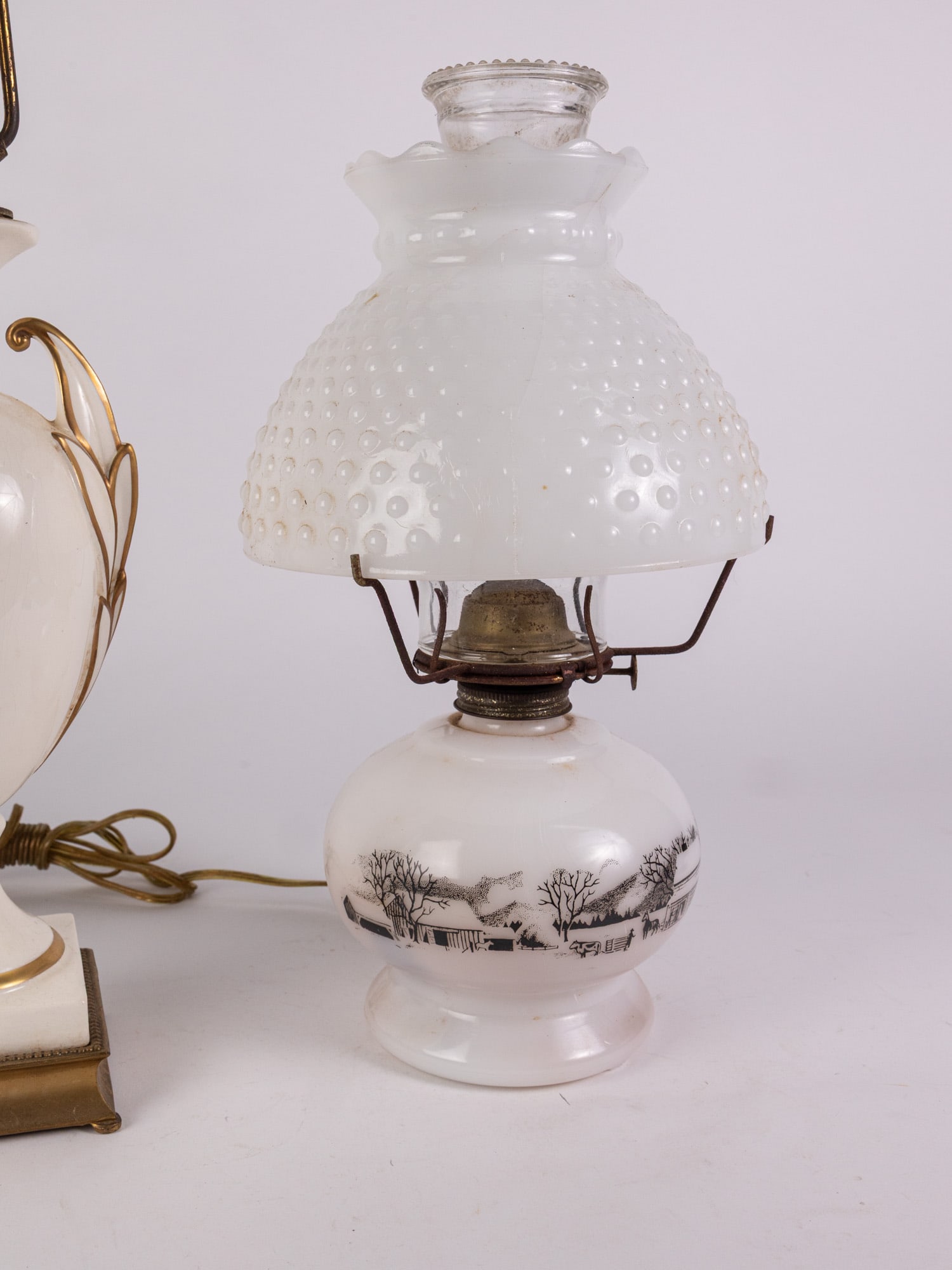 Three Vintage Lamps ft. Hurricane Lamps - 5