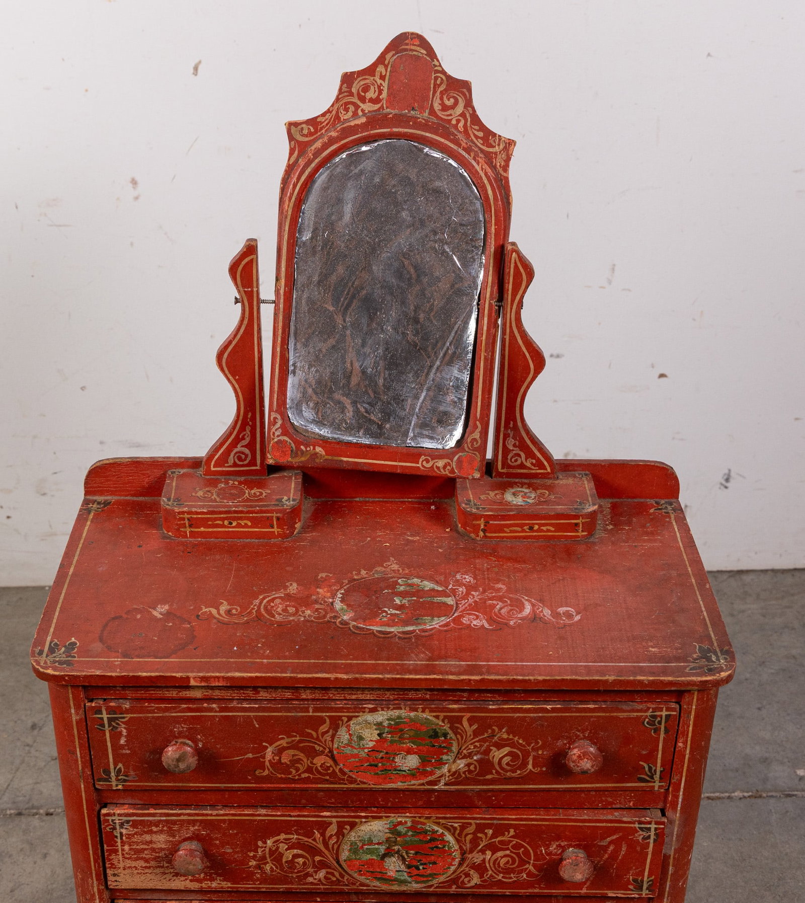 Antique Painted Miniature Dresser - 2