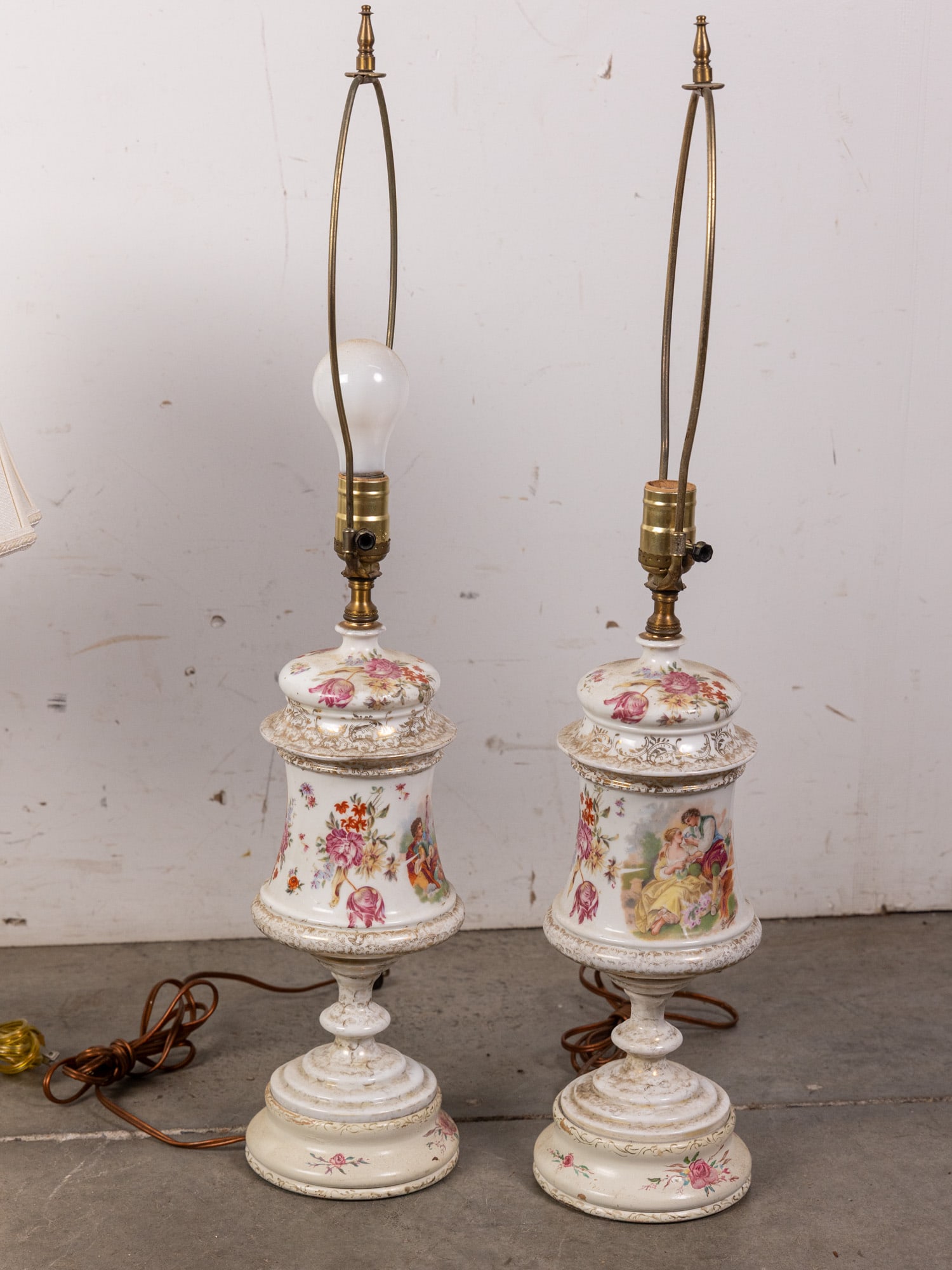 Four Table Lamps ft. Pair of Vintage Boudoir Lamps - 2