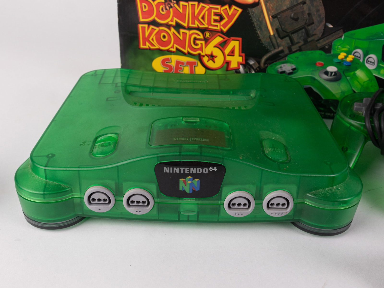 Nintendo 64 Donkey Kong 64 Jungle Green Console Set with Box & Games - 5