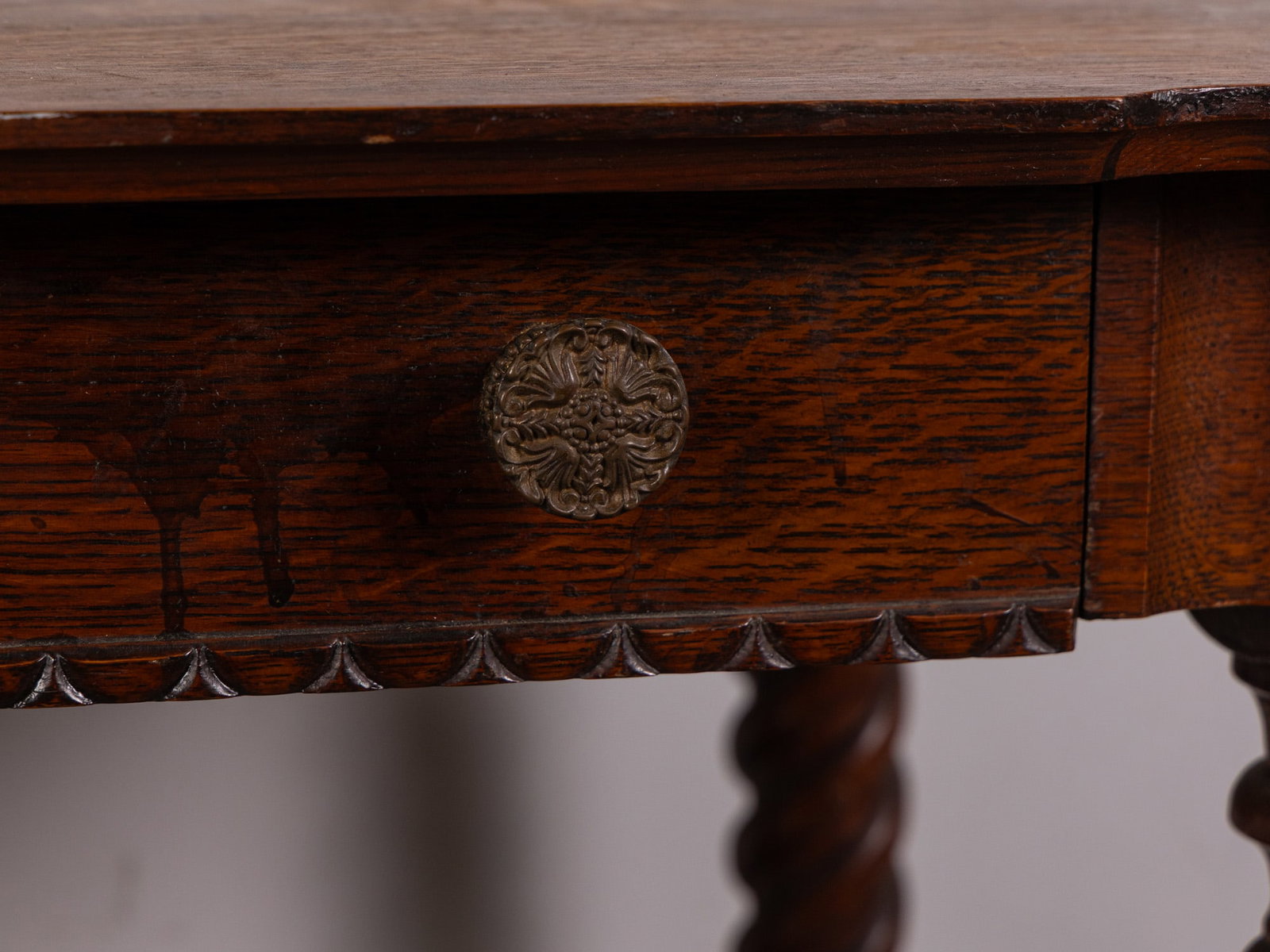 Antique Victorian Parlor Table with Barley Twist Legs - 3