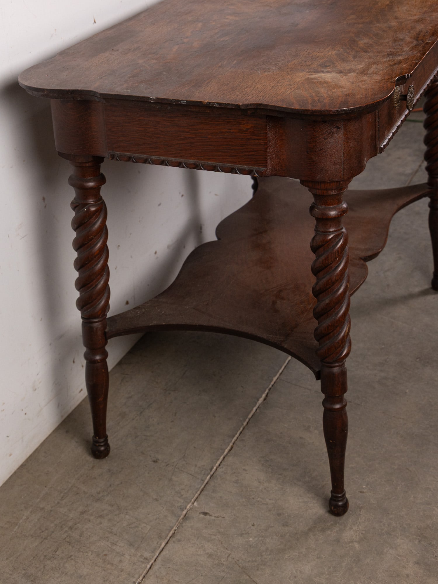 Antique Victorian Parlor Table with Barley Twist Legs - 5