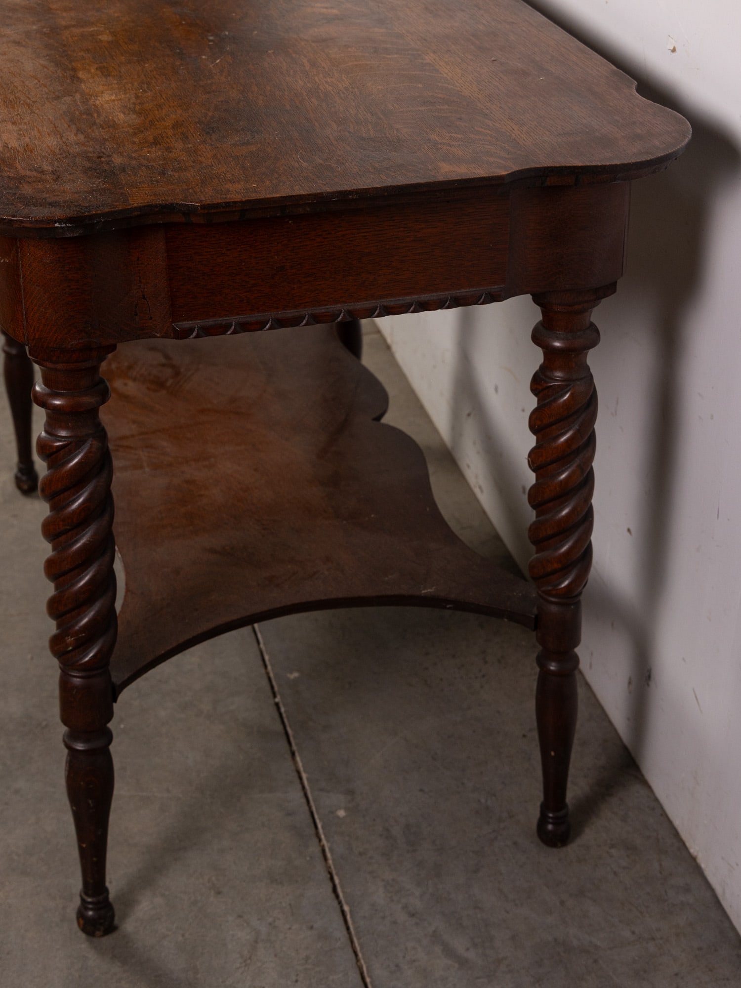 Antique Victorian Parlor Table with Barley Twist Legs - 6