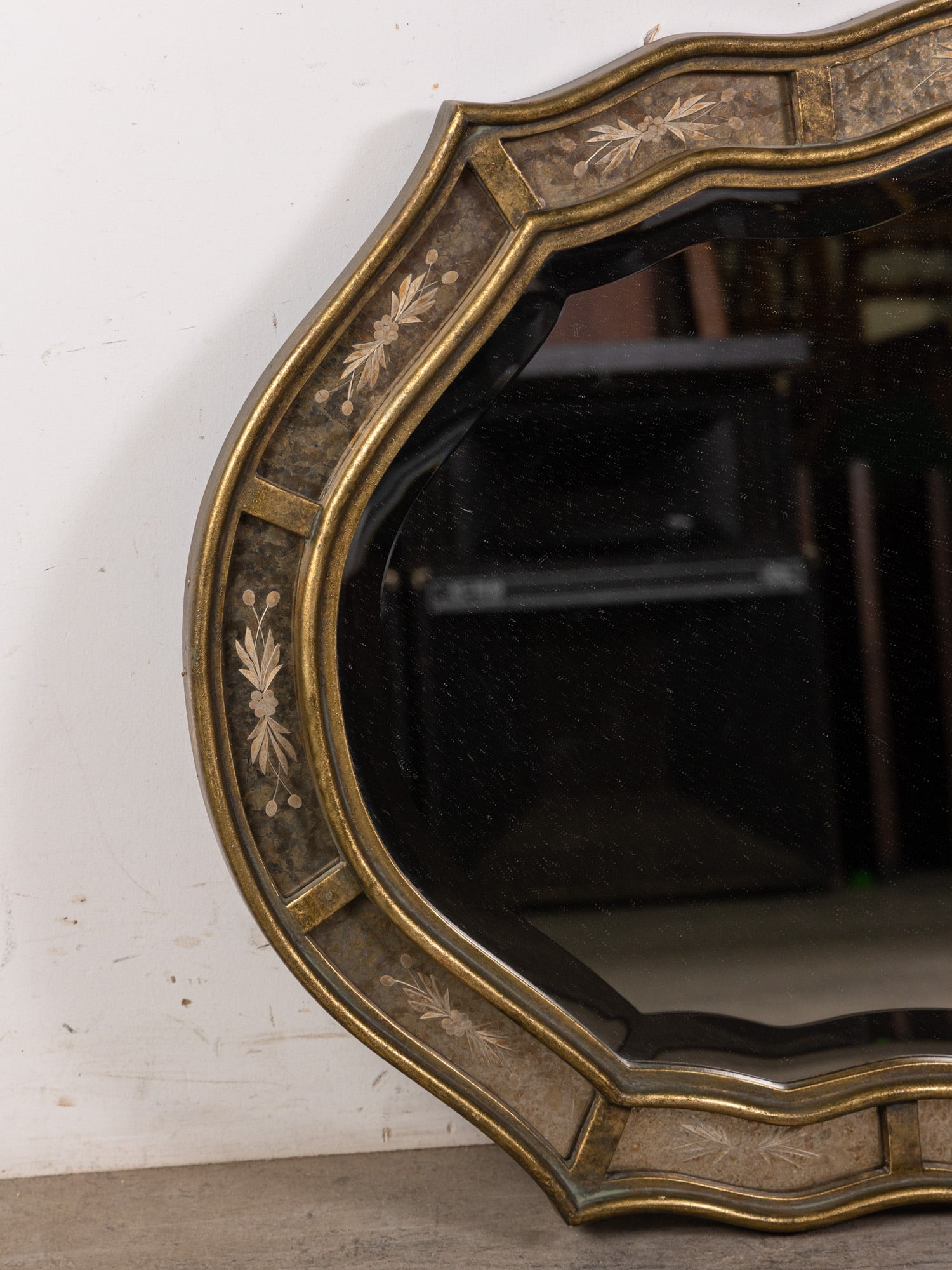 Uttermost Fifi Etched Antique Mirror with Leaf Design - 2
