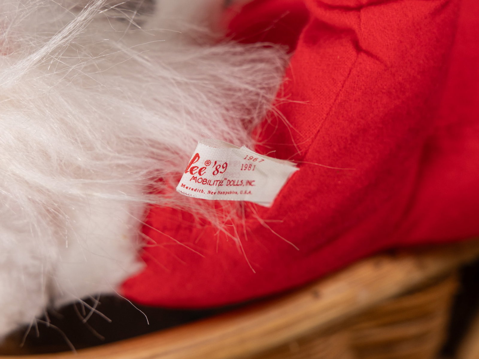 Vintage Annalee Santa Doll with Wicker Buggy - 4