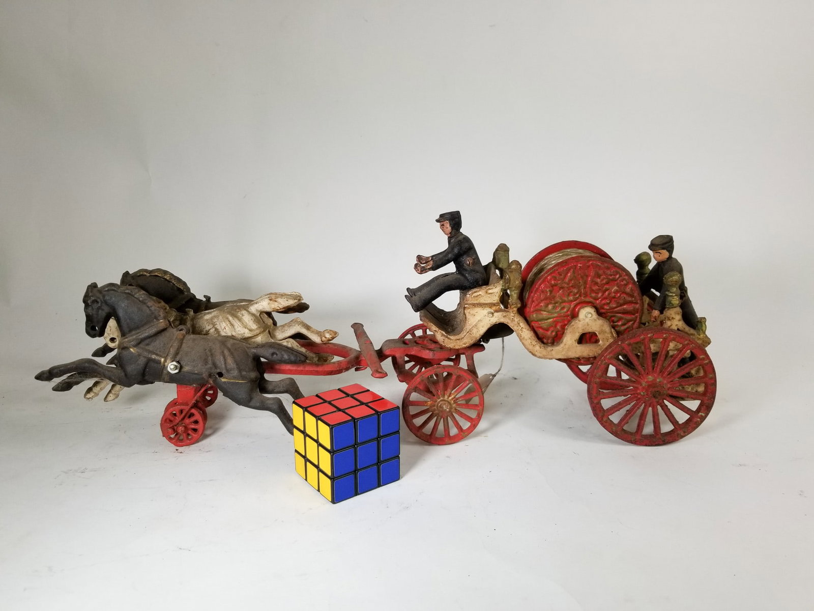 Cast Iron Horse Drawn Hose Wagon - 2