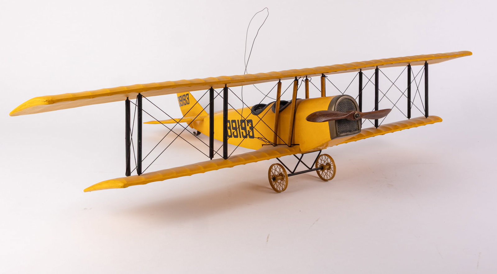 Vintage Bi-Plane Wooden Handmade Model Sculpture (1 of 6)
