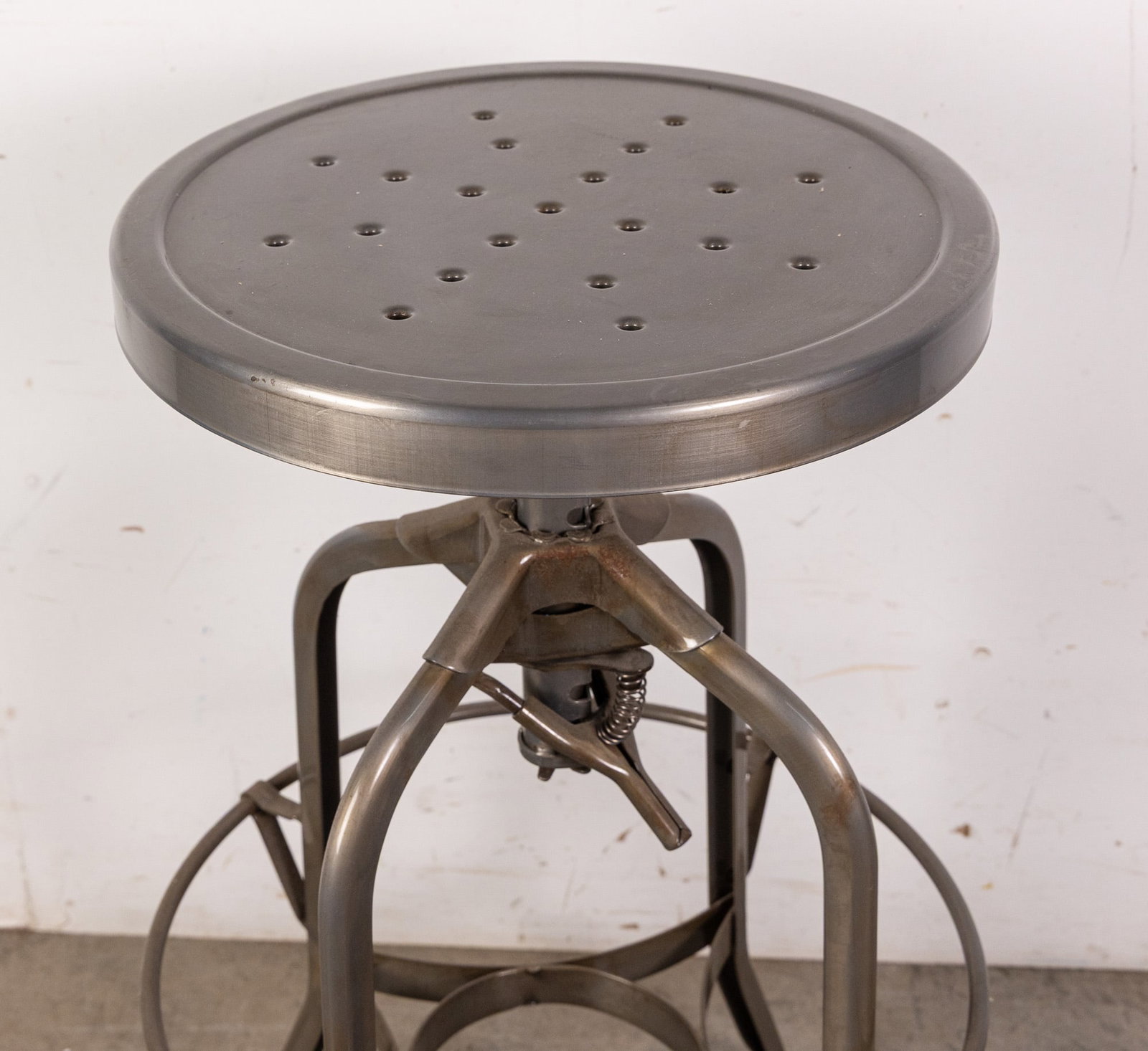 Vintage Industrial Metal Stool - 3