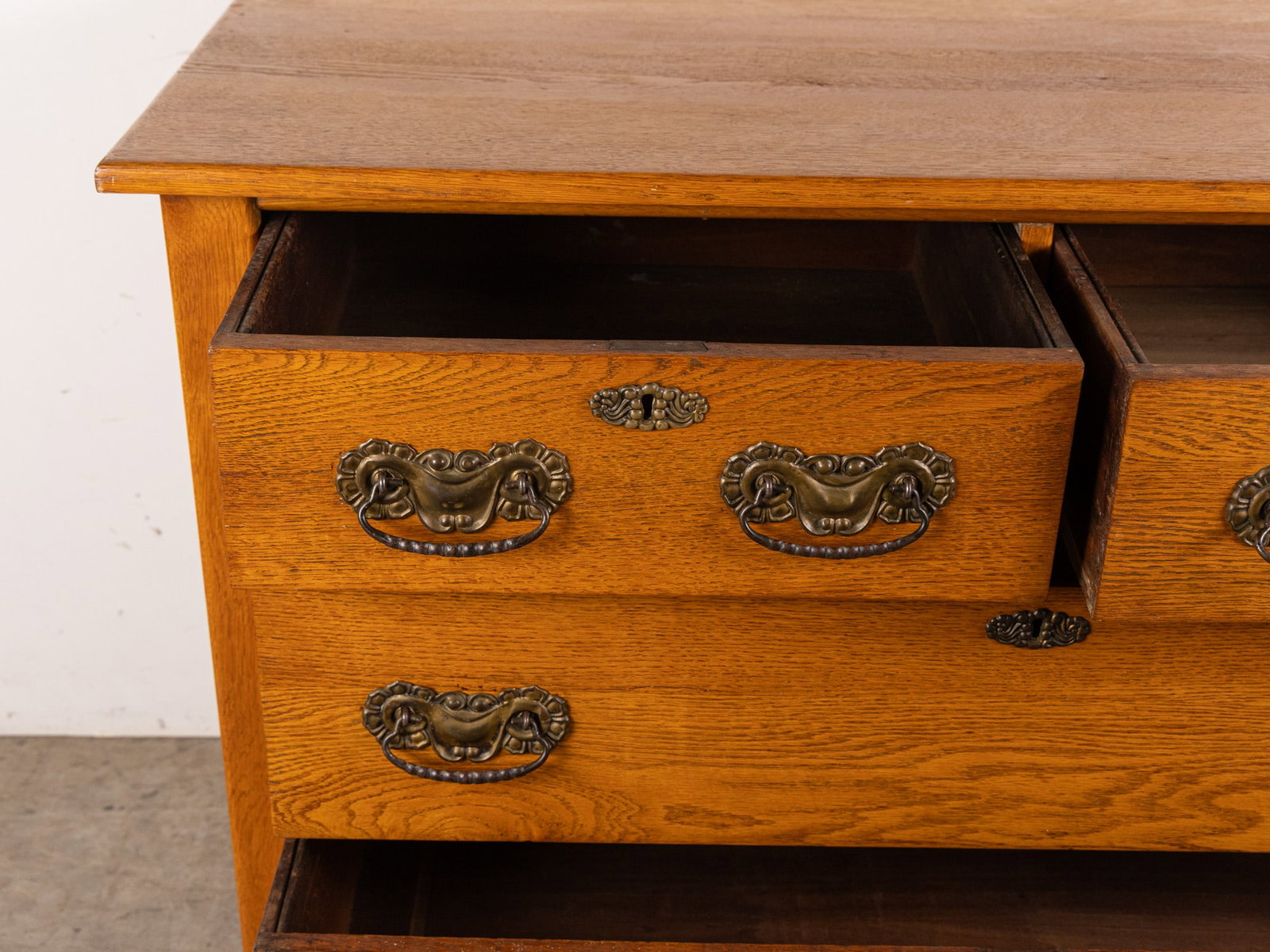 Antique Oak Four Drawer Dresser - 5