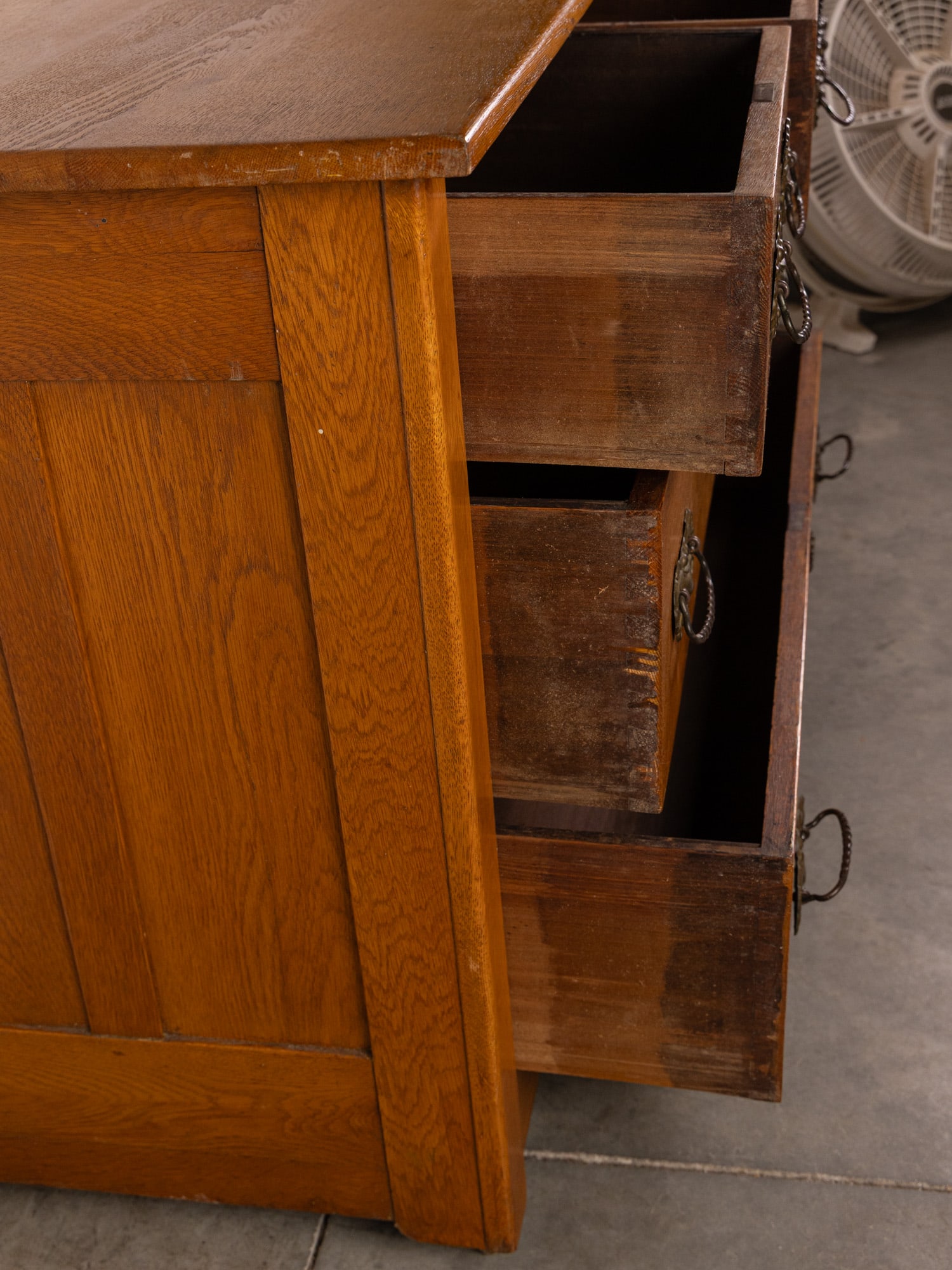 Antique Oak Four Drawer Dresser - 6