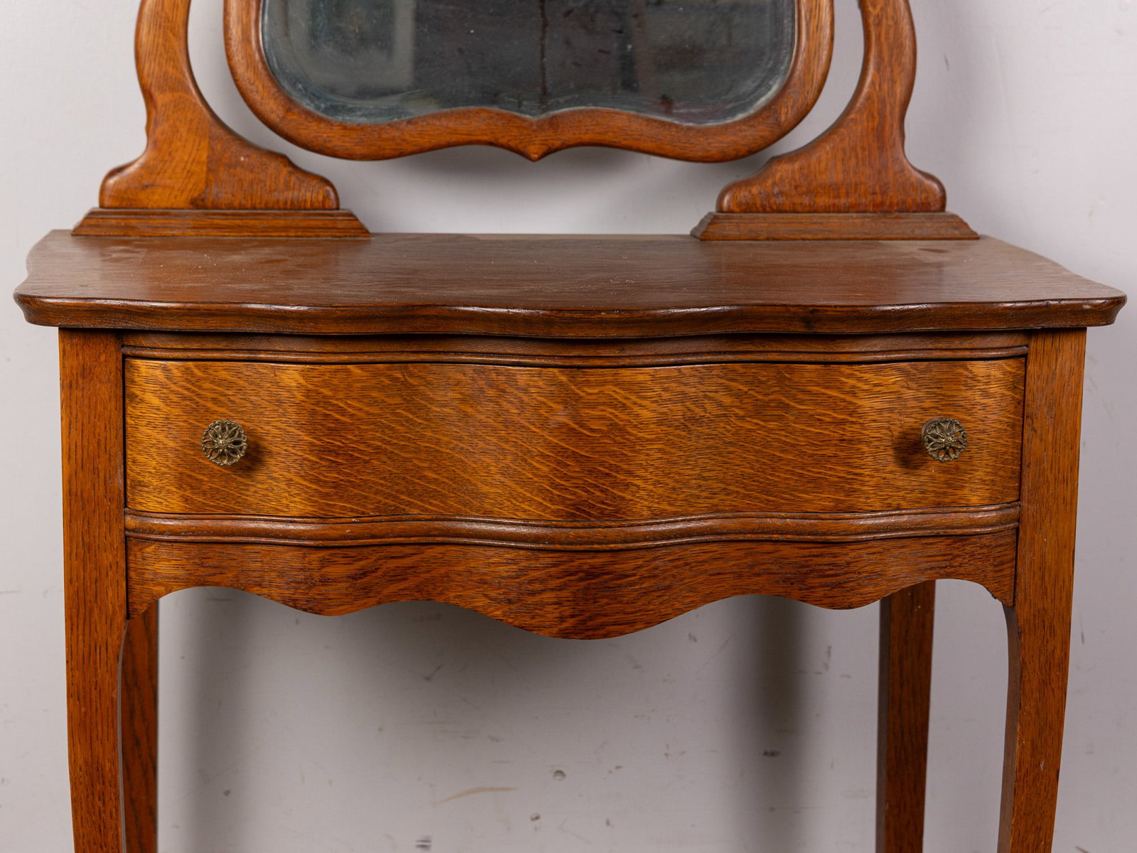 Antique Victorian Oak Dresser with Mirror - 2
