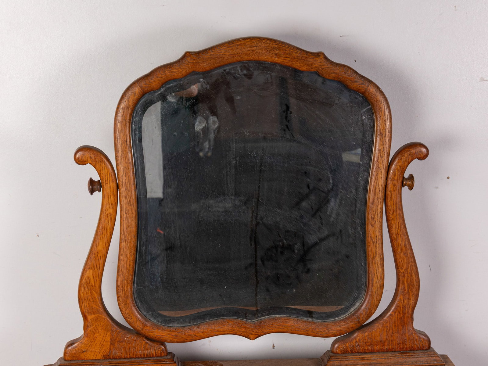 Antique Victorian Oak Dresser with Mirror - 4