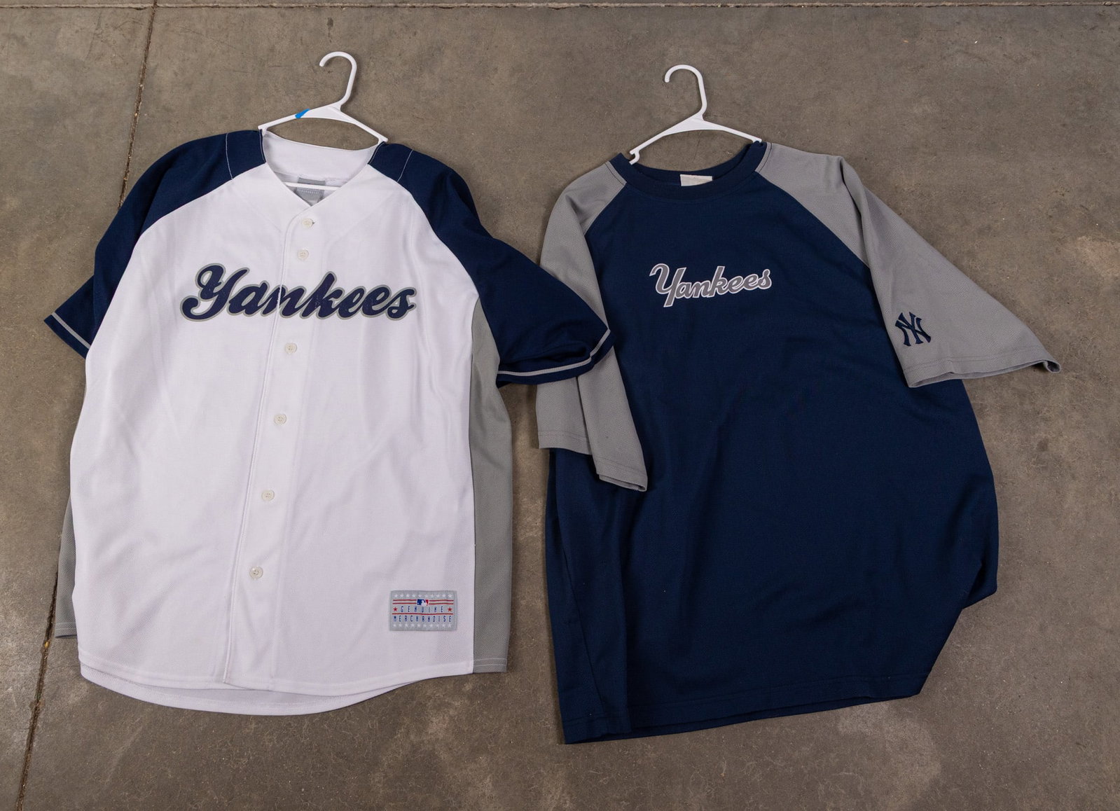 Two Pieces of New York Yankees Apparel: Two Pieces of New York Yankees Apparel Size 2XL (Lee shirt), other piece is unmarked but appears to be around the same size Literature Brooks Auction – Online Auction Terms & Conditions