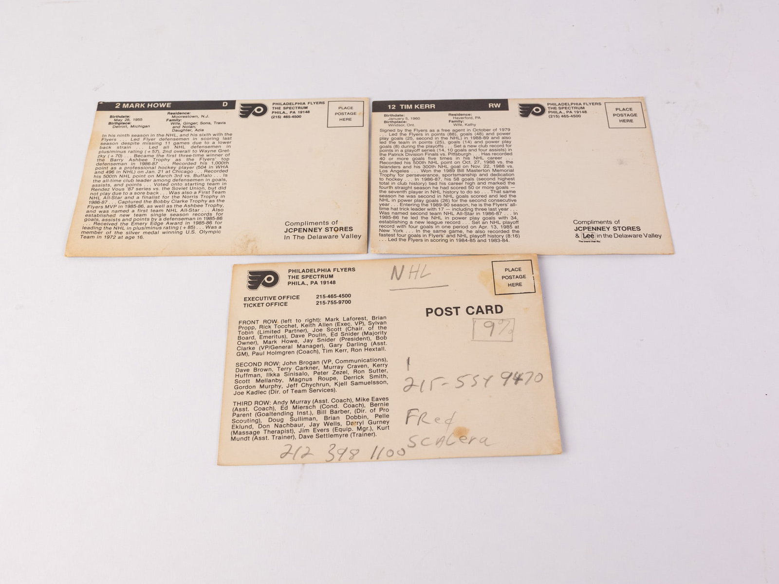Three Autographed Philadelphia Flyers Postcards - 5