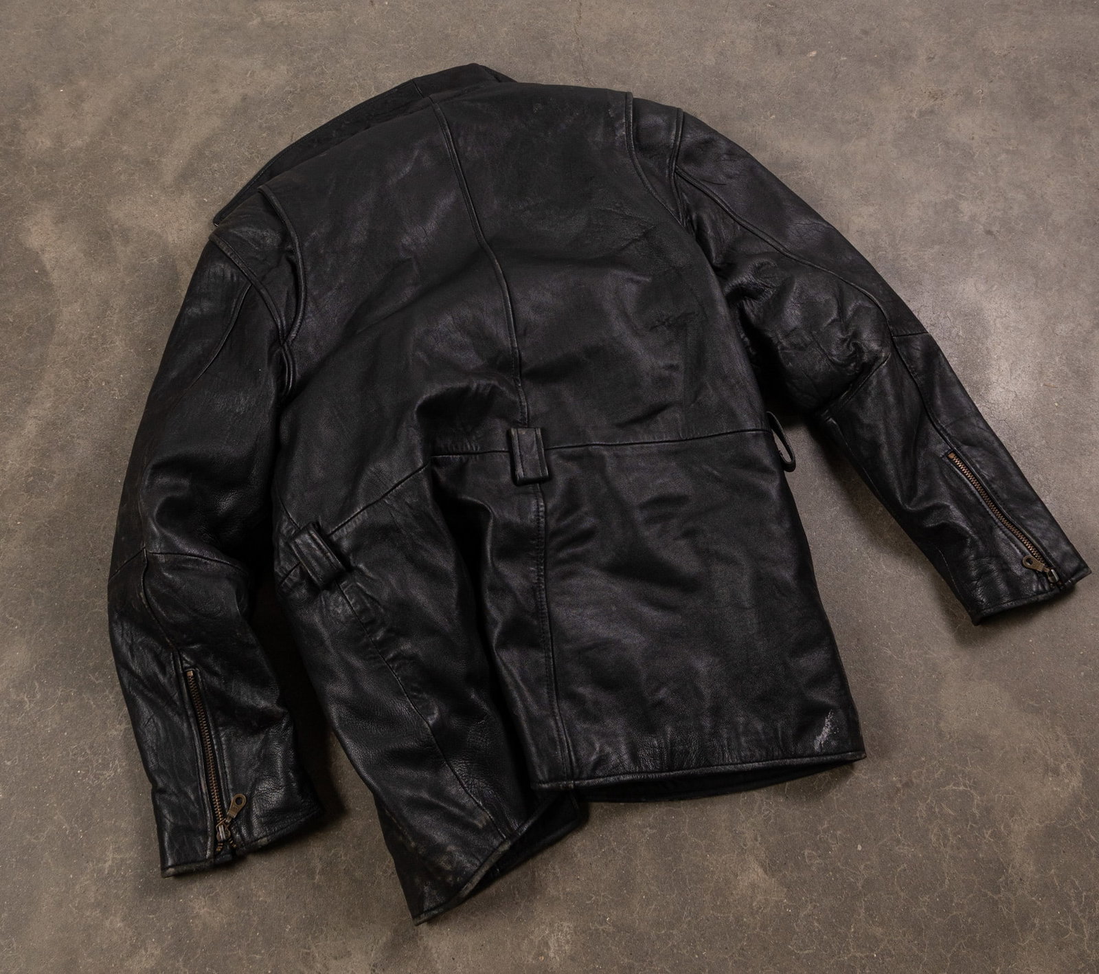 Vintage Black Leather Jacket w/ Removable Interior - 4