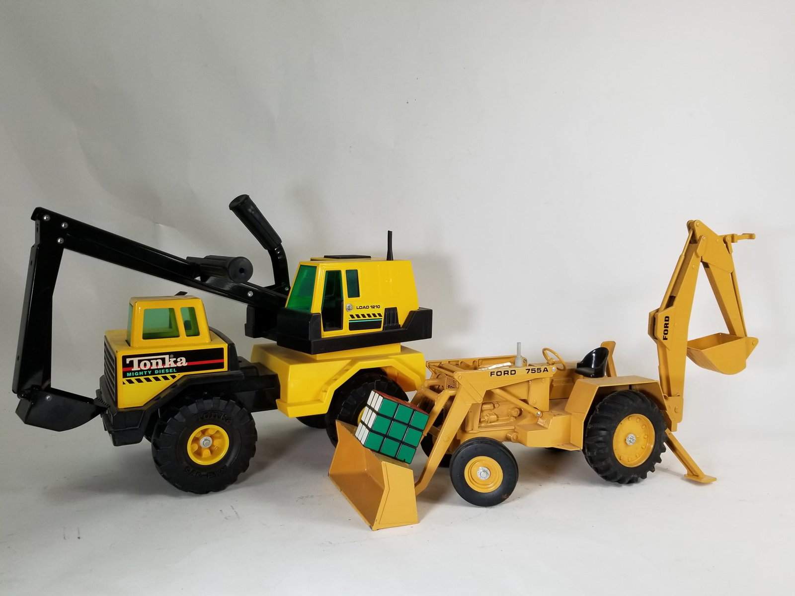 Tonka Mighty Diesel Truck 3931-A and Ford 755A Backhoe - 2