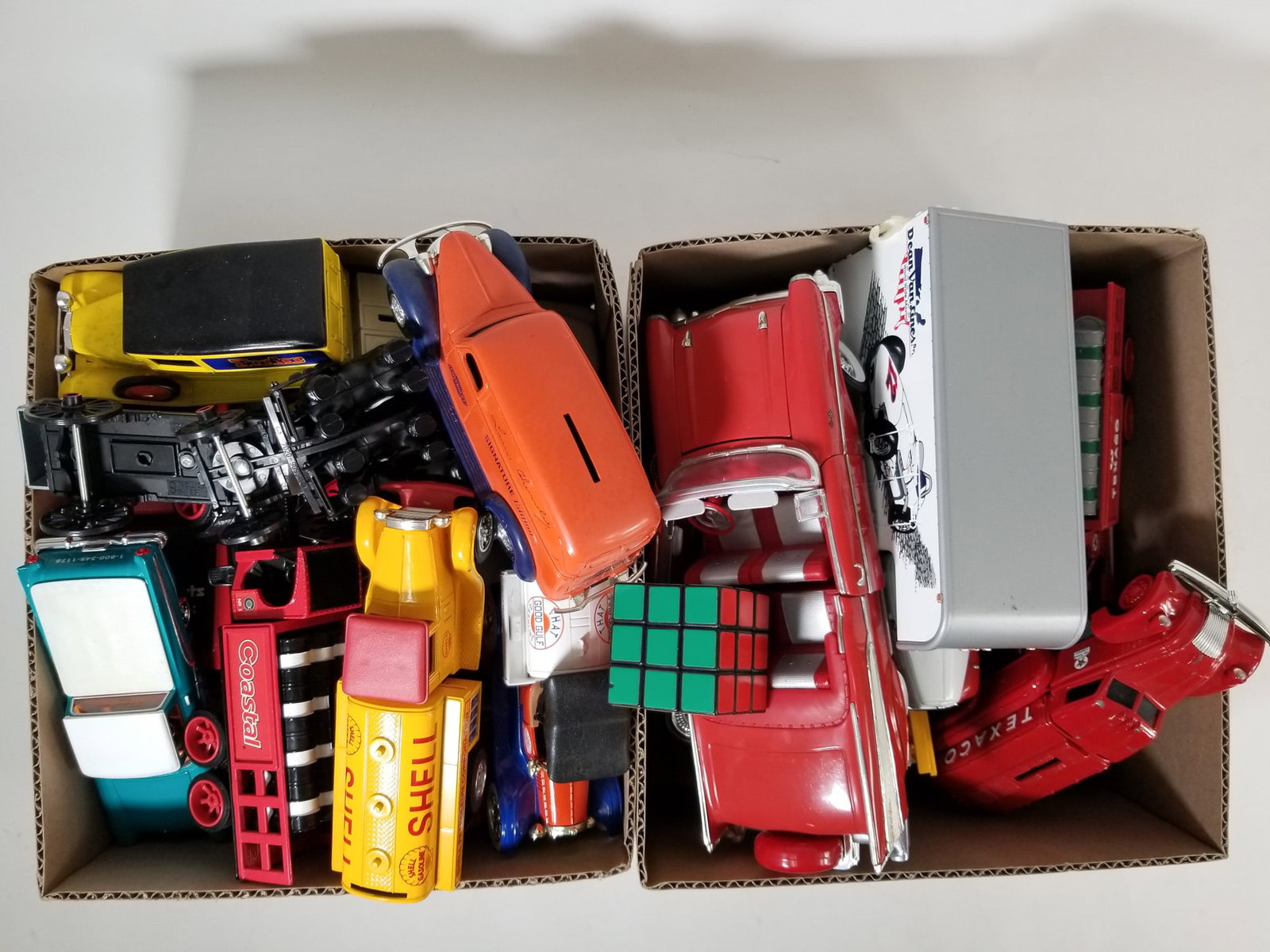 Assortment of Vintage Diecast Automobiles ft. Shell Gasoline Truck - 2