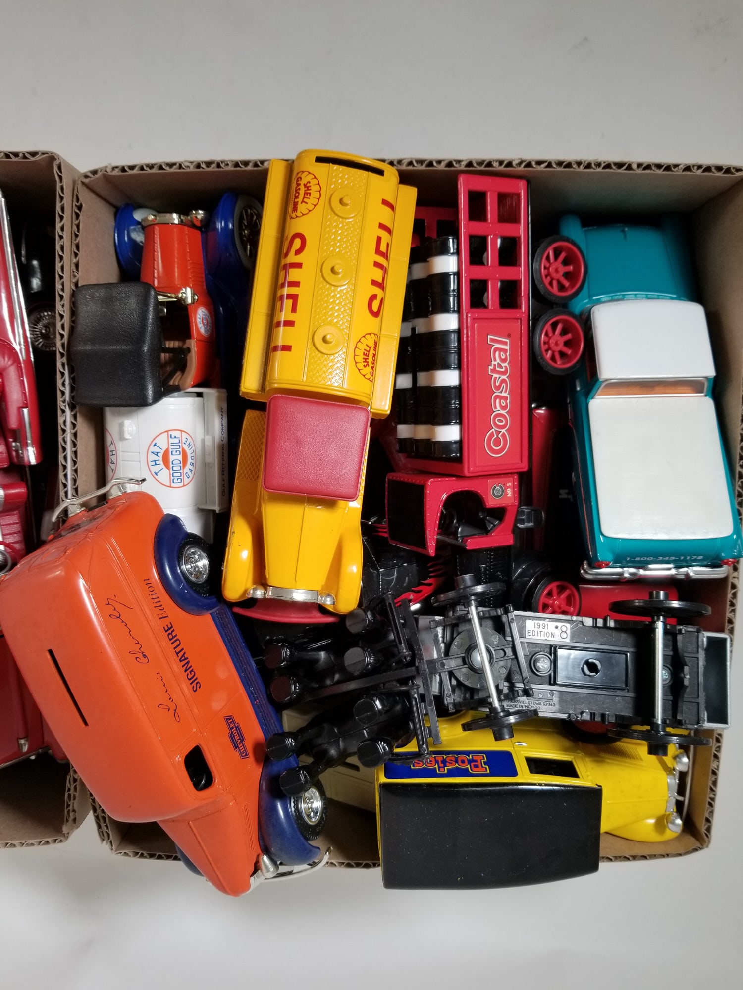 Assortment of Vintage Diecast Automobiles ft. Shell Gasoline Truck - 3